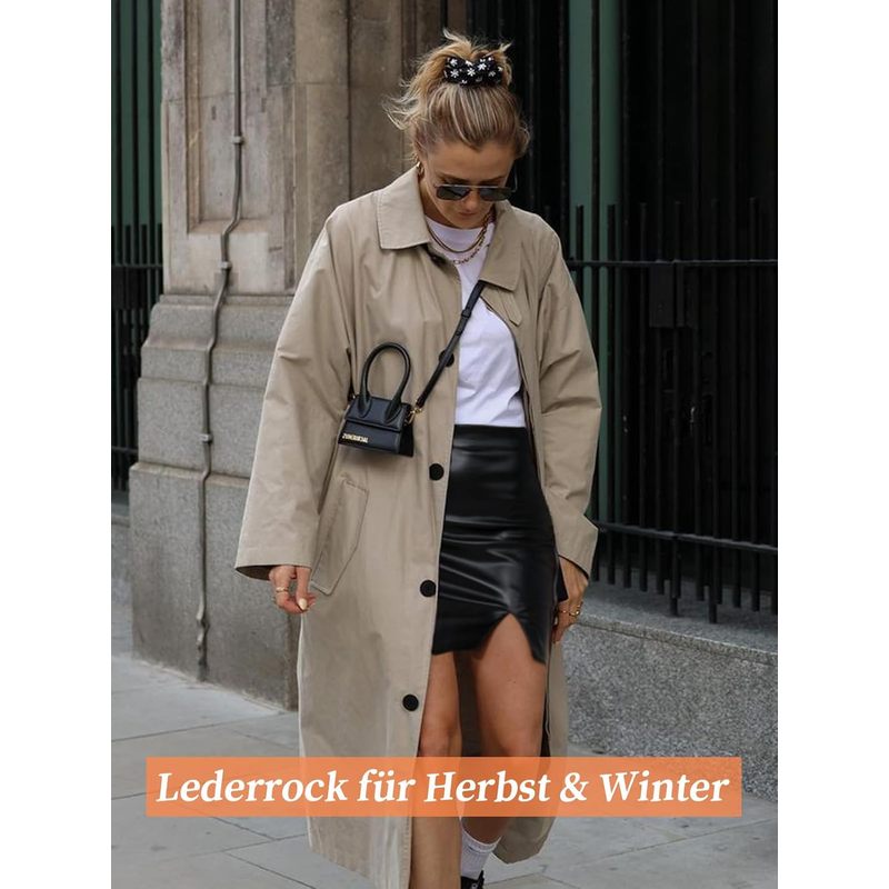Women's Faux Leather Skirt High Waist