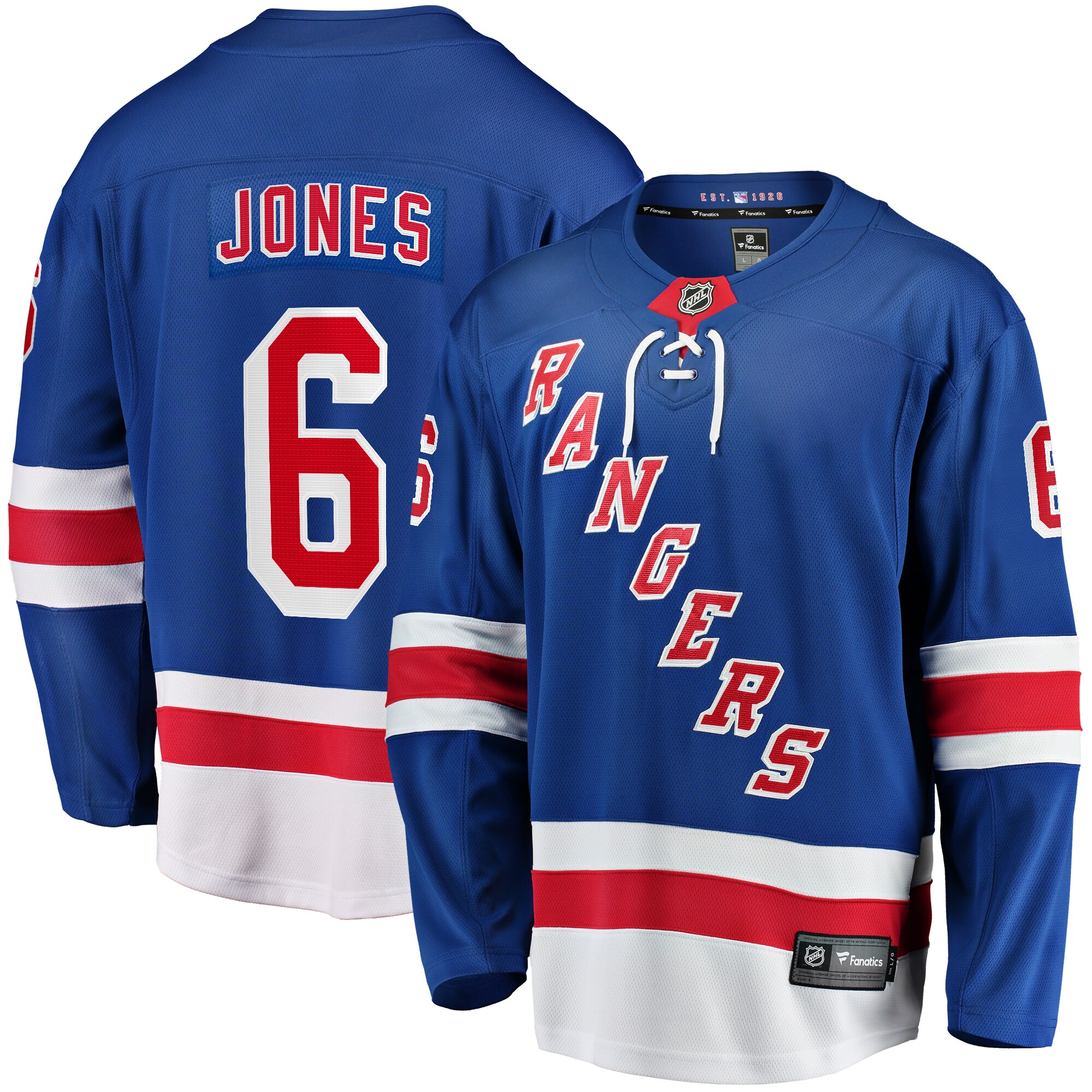 Zac Jones New York Rangers Fanatics Home Premier Breakaway   Jersey – Blue