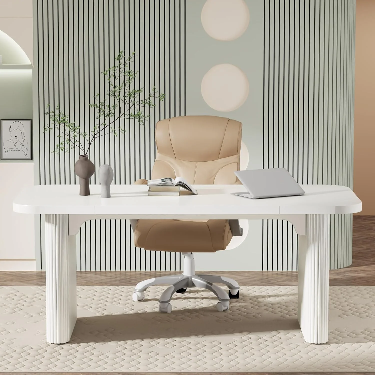 Tribesigns 63'' Computer Desk, Simple Rectangular Writing Table for Home Office Study Room Bedroom