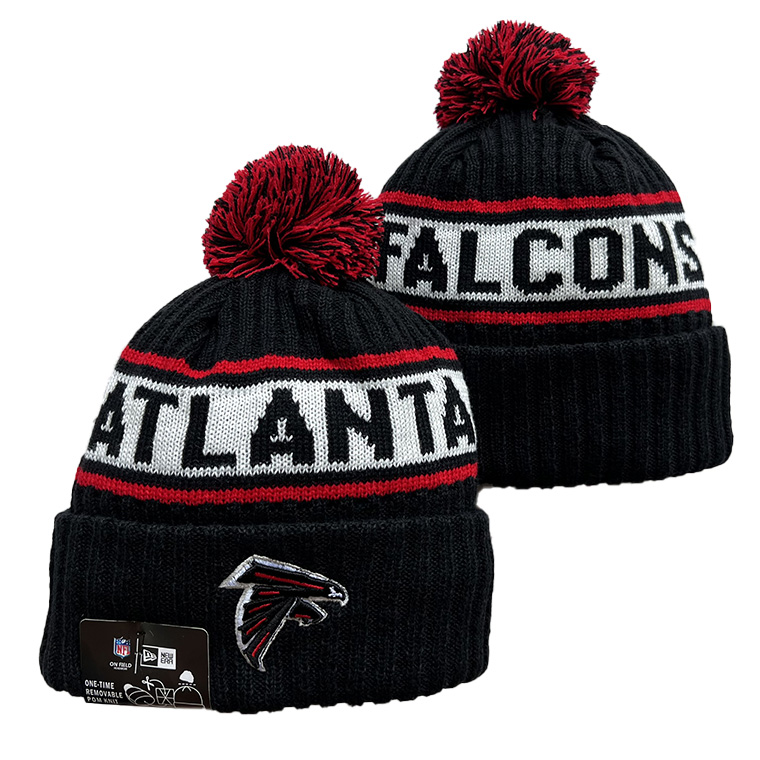 Men's  Black Atlanta Falcons Repeat Cuffed Knit Hat with Pom