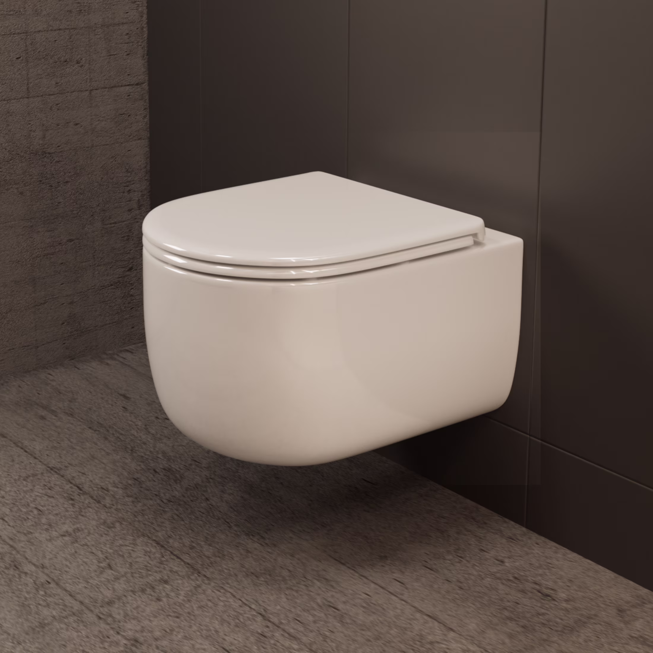 Los Flexi Compact Wall-Mount Toilet Set - Round Bowl, In-Wall Tank, Tornado Flush, Actuator Plate Included
