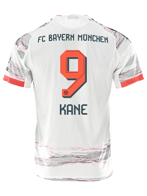 adidas Kane Authentic Away Jersey 25/26 w/ Sponsor + Meister Bundesliga Patch (White/Red)