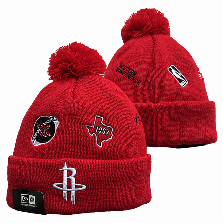 Houston Rockets New Era Cuffed Knit Hat with Pom