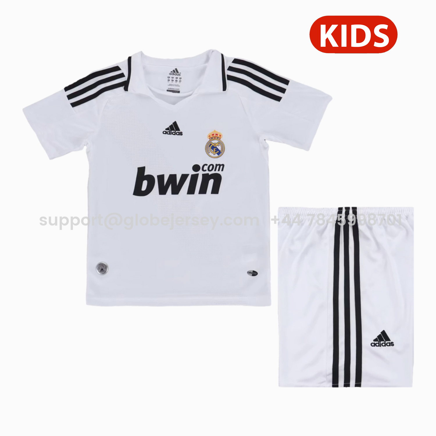 Retro Real Madrid 2008-09 Home Kids Kit