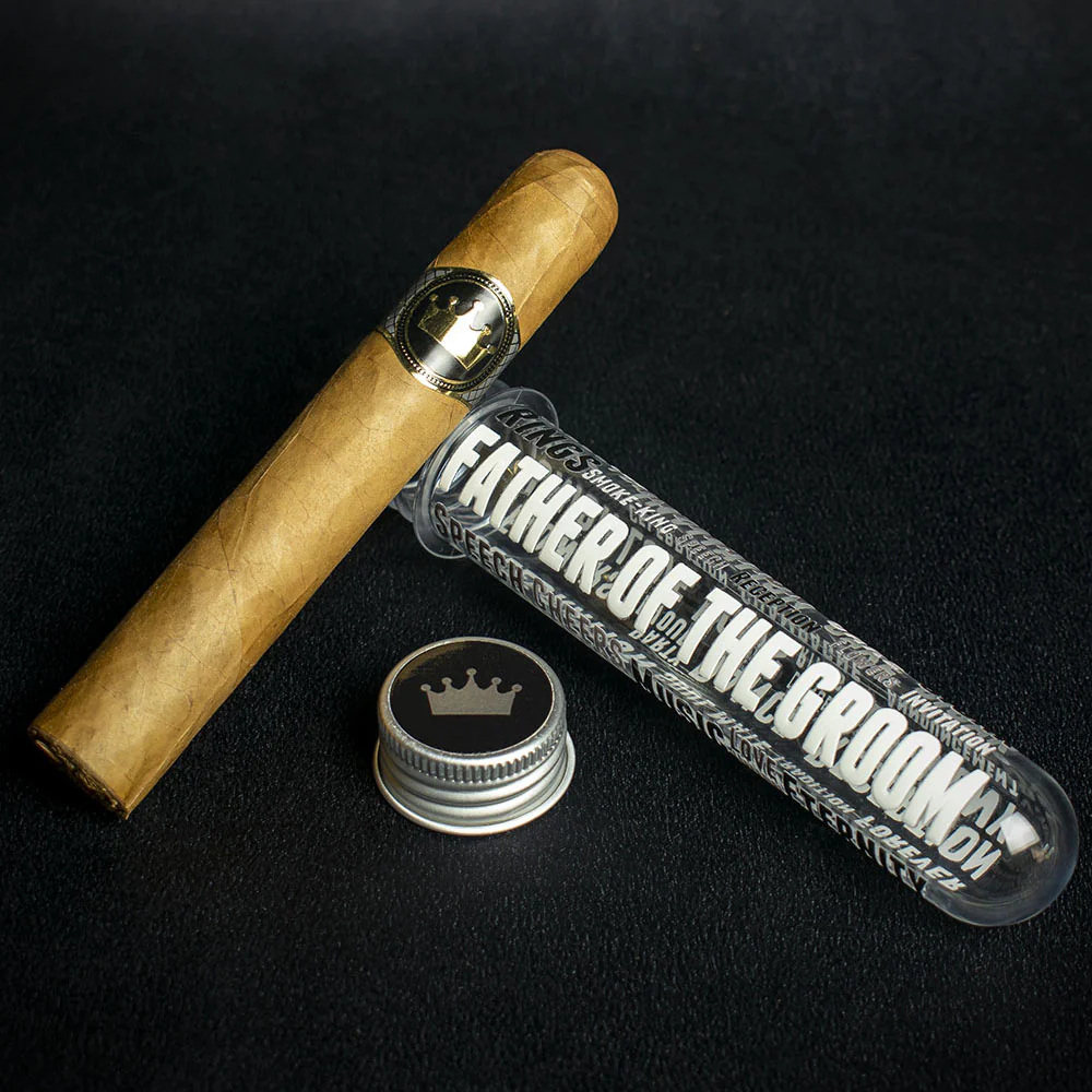 Wedding Cigar Gift Tube + Smoke-King Robusto - Father Of The Groom