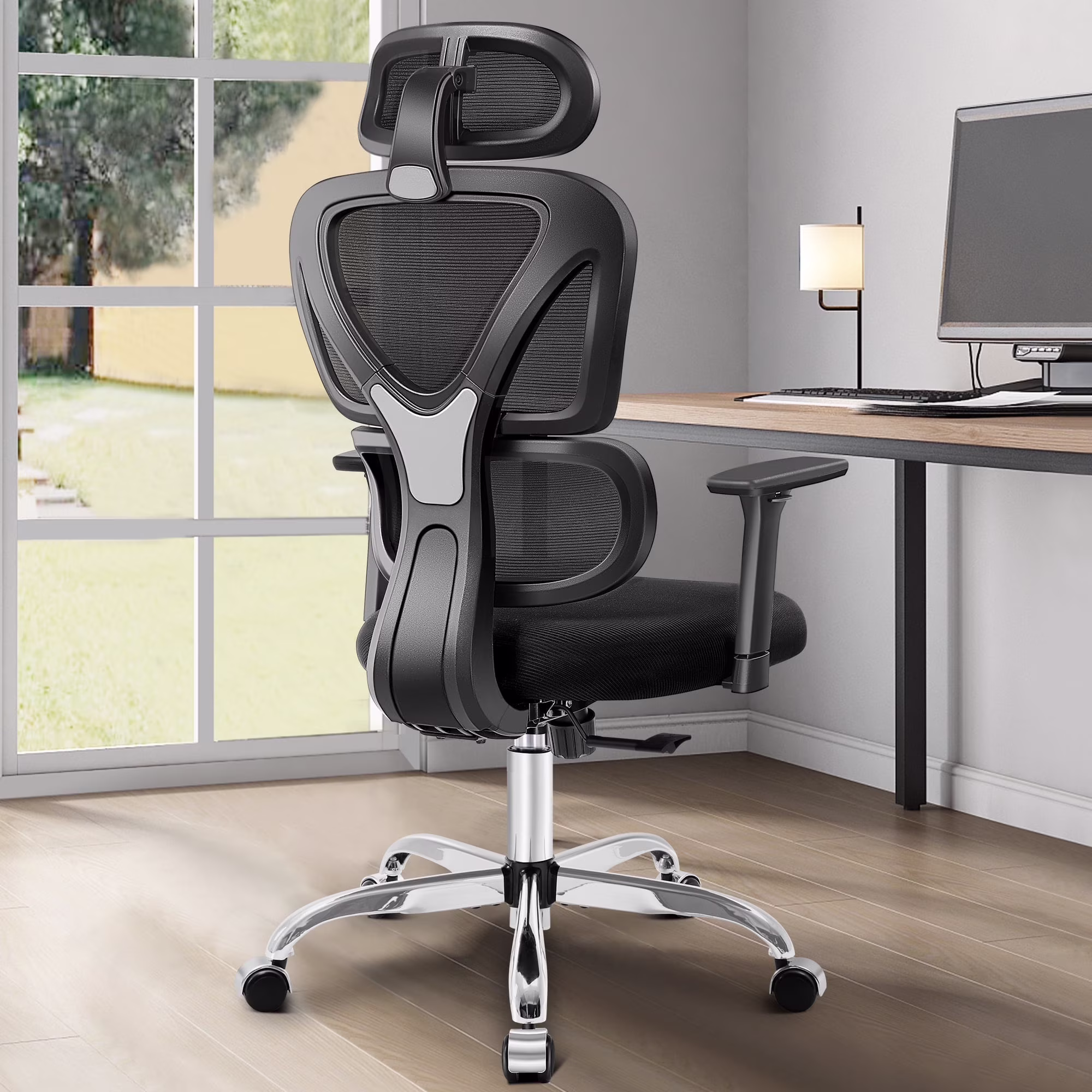 COOLHUT Ergonomic Office Chair, High Back Adjustable Computer Desk Chair with Lumbar Support, 500lb, Black