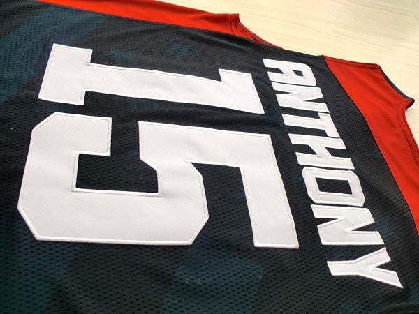 2012 American Dream Team No. 15 Anthony blue embroidered jersey