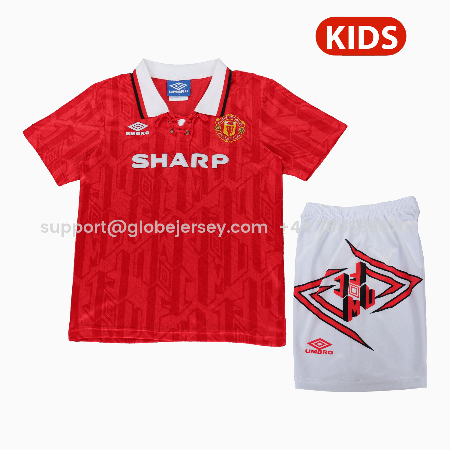Retro Manchester United 92-94 Home Kids Kit