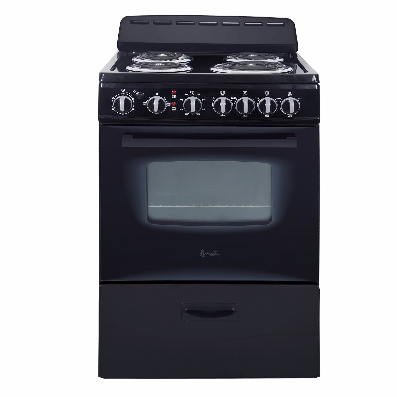 Avanti 24 Inch 2.6 cu ft Double Oven Electric Range in Black