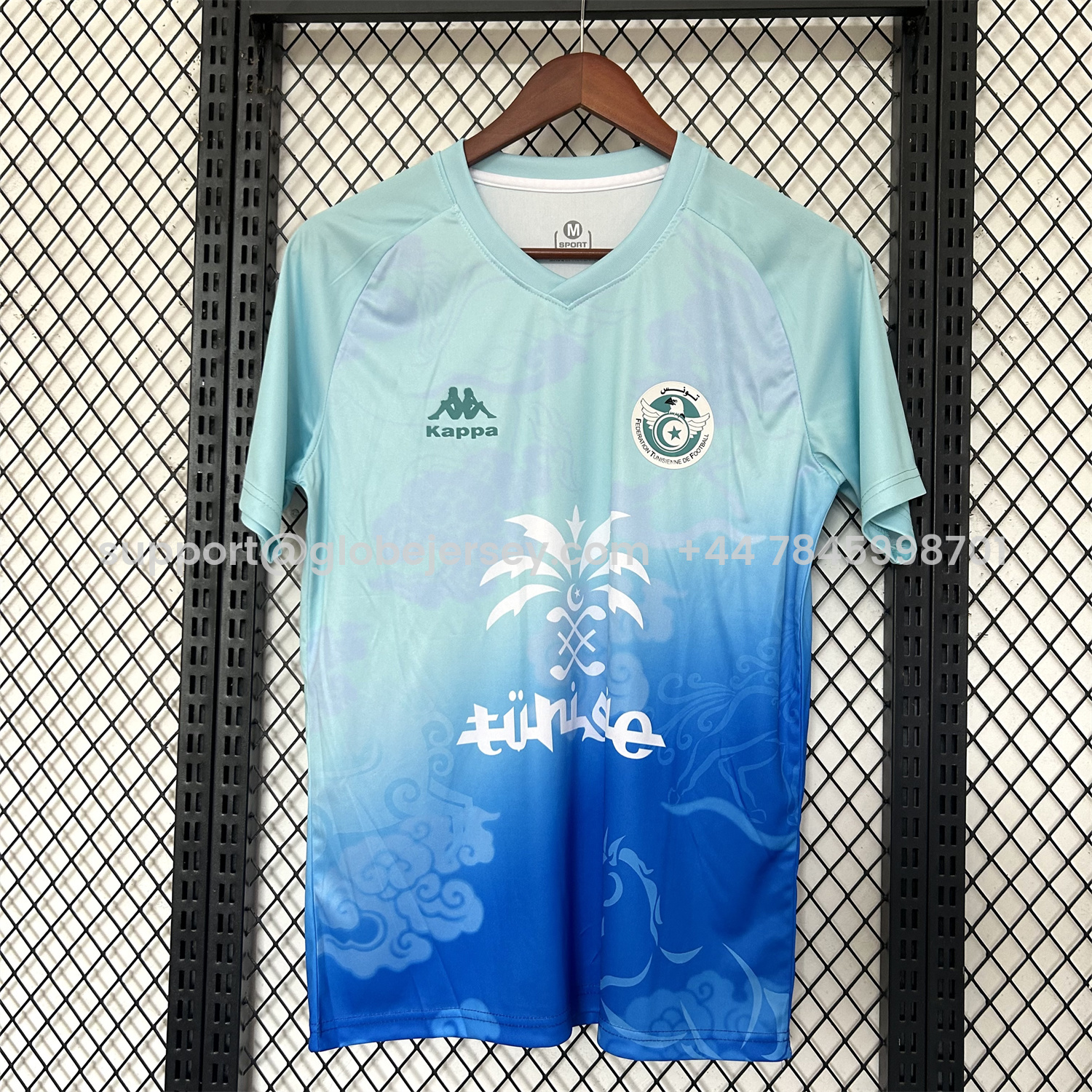 Tunisia 25-26 Blue Gradient Auspicious Cloud Pattern Special Jersey - Fans Version
