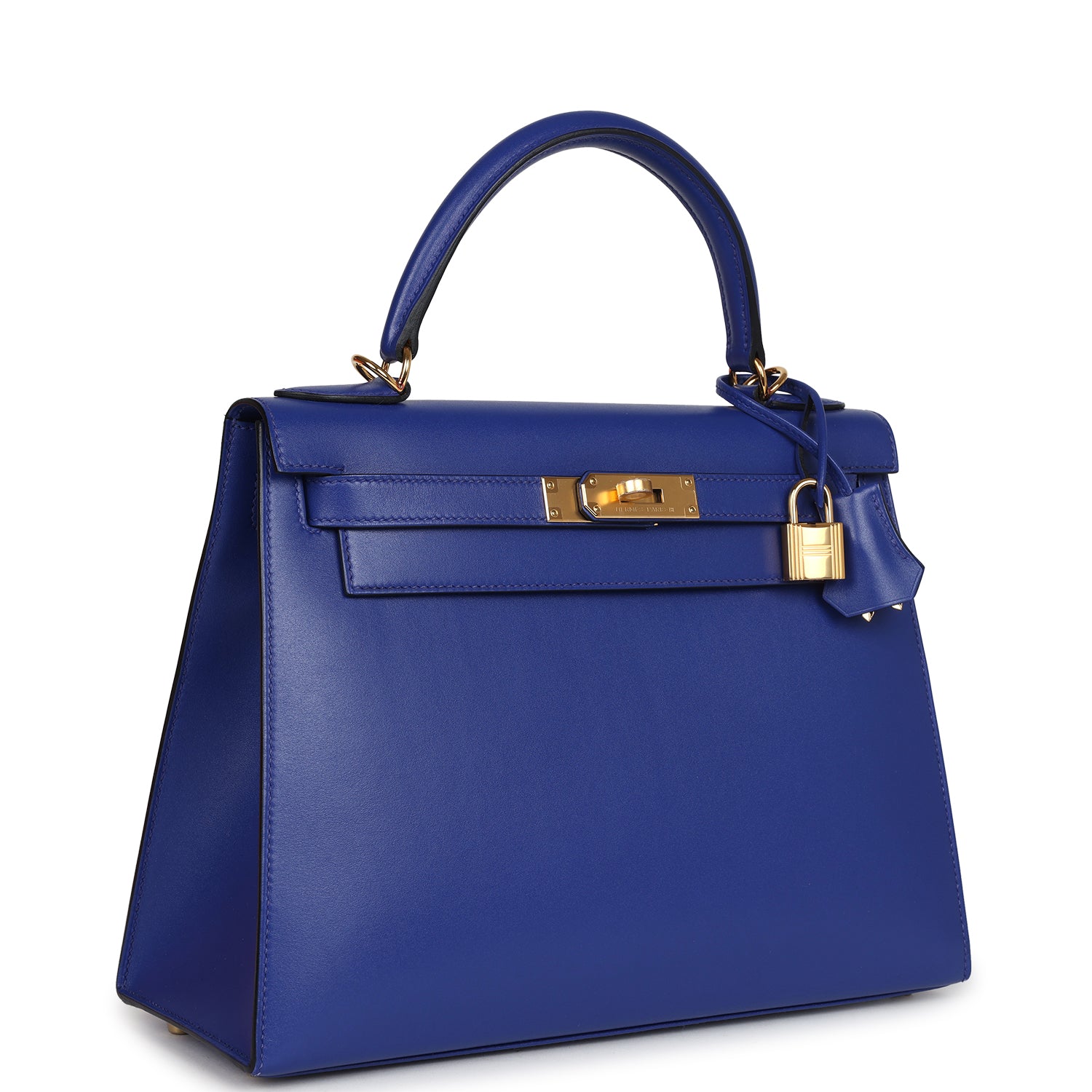 Kelly Sellier 28 Bleu Electric Tadelakt Gold Hardware