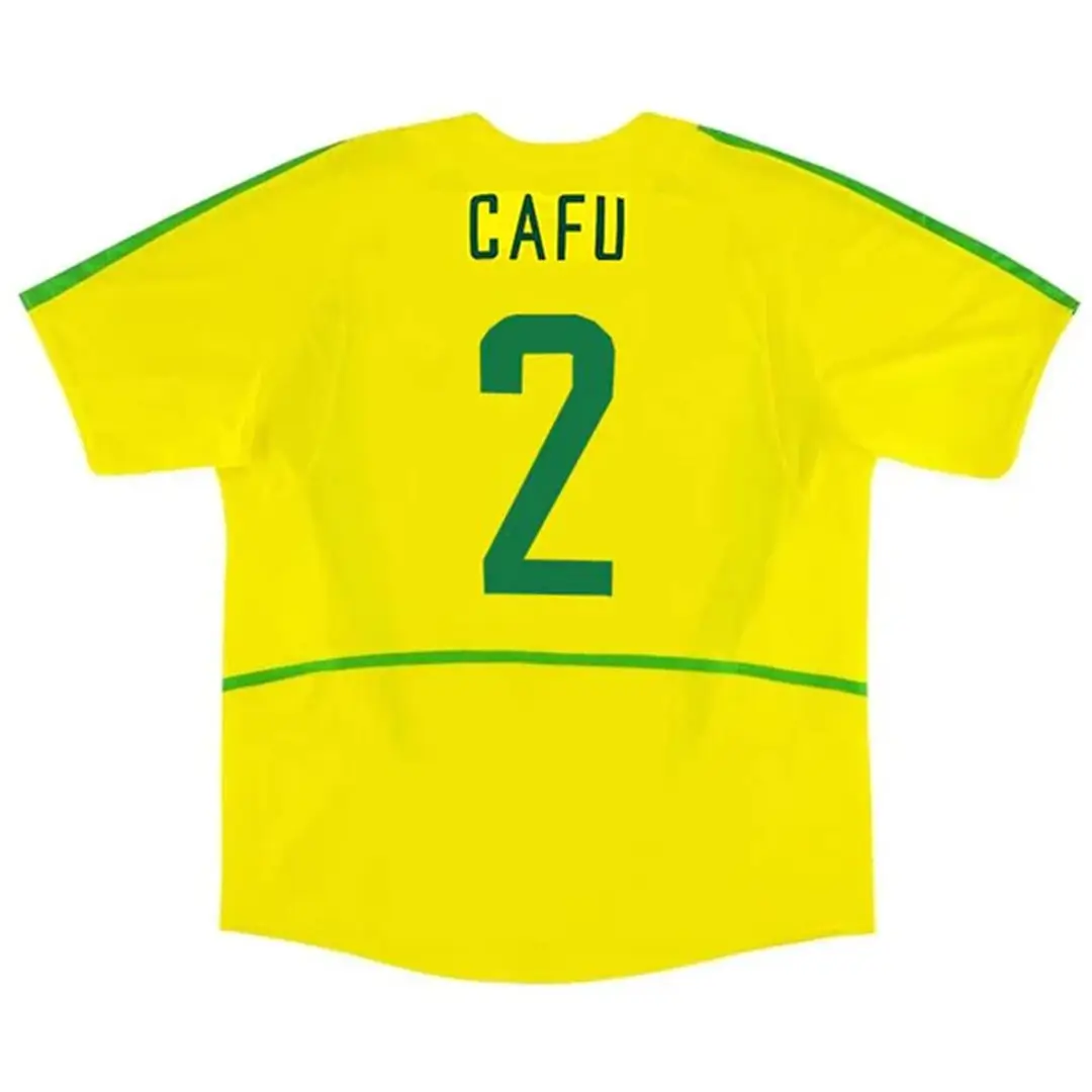 CAFU #2 Brazil 2002/03 Home Retro Soccer Jersey
