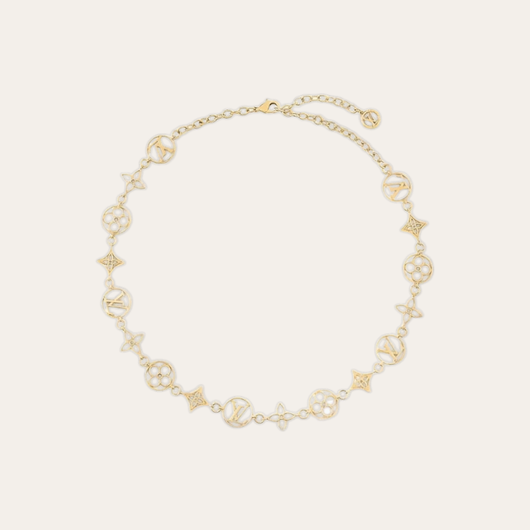Louis Vuitton Monogram Bloom Necklace Gold-Tone