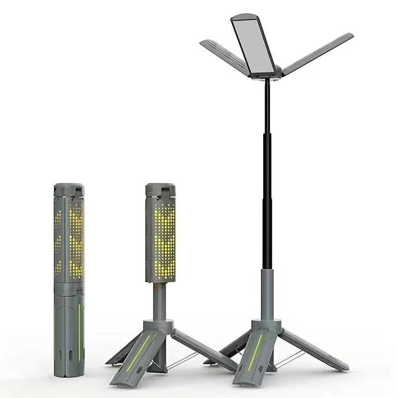 8000mAh Camping Lantern (with Adjustable Stand) — 3.4-Foot, 1800-Lumen Cordless Work Light, Featuring 3 Adjustable Light Heads, Stepless Dimming, and Emergency Flashlight Function