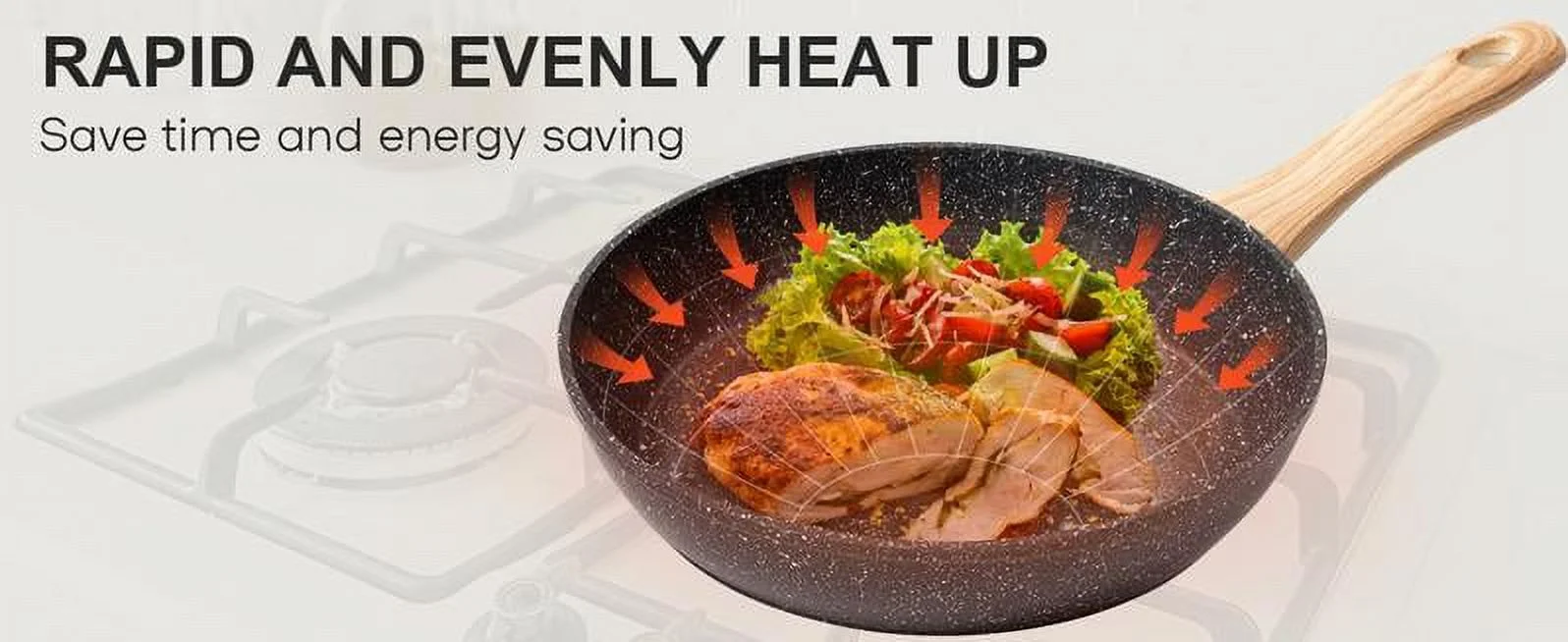 12pcs Pots and Pans Set Non Stick Kitchen Cookware Sets Induction Cookware Nonstick Granite Cooking Set with Frying Pans, Saucepans, Steamer