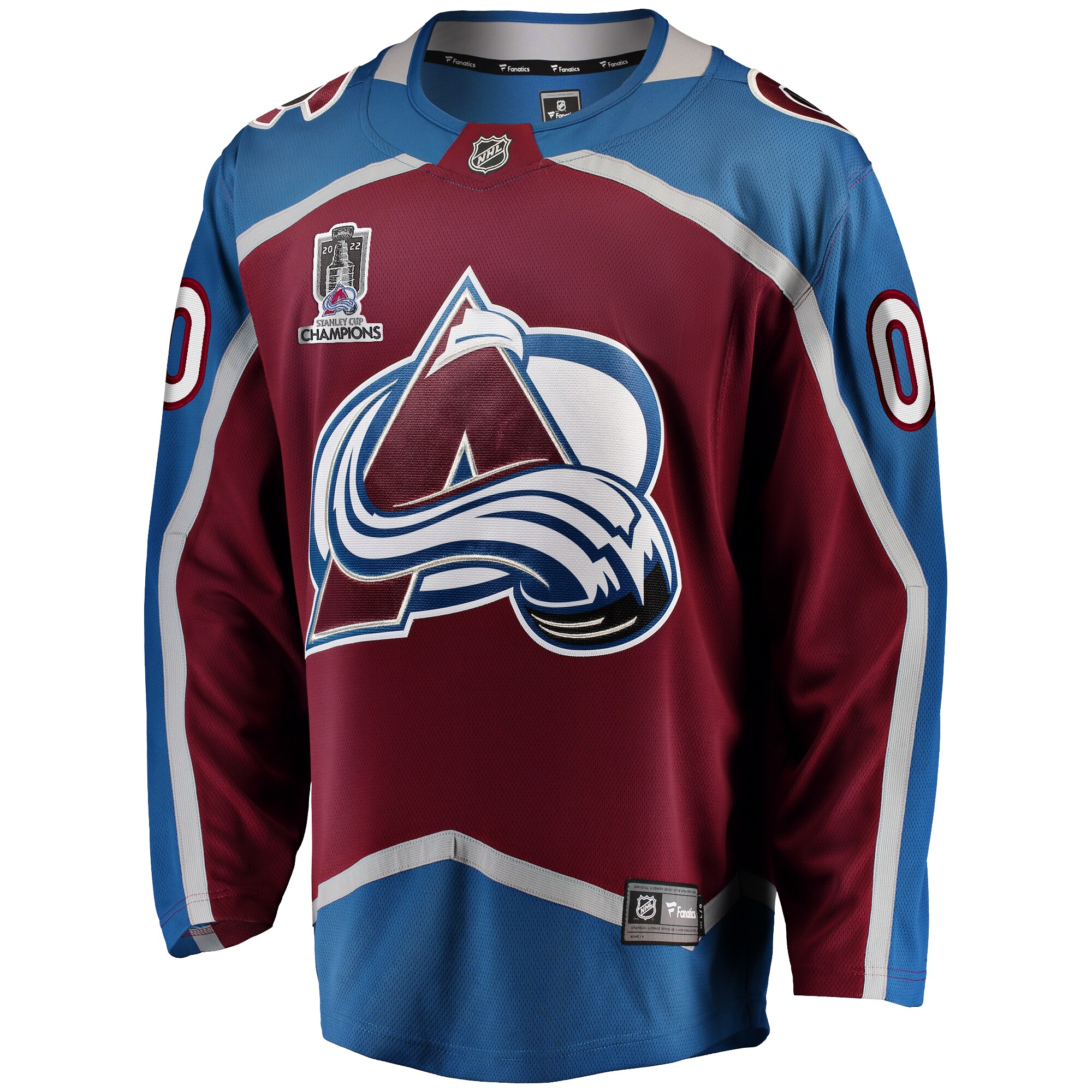 Colorado Avalanche Fanatics Home 2022 Stanley Cup Champions Breakaway Custom Jersey – Burgundy