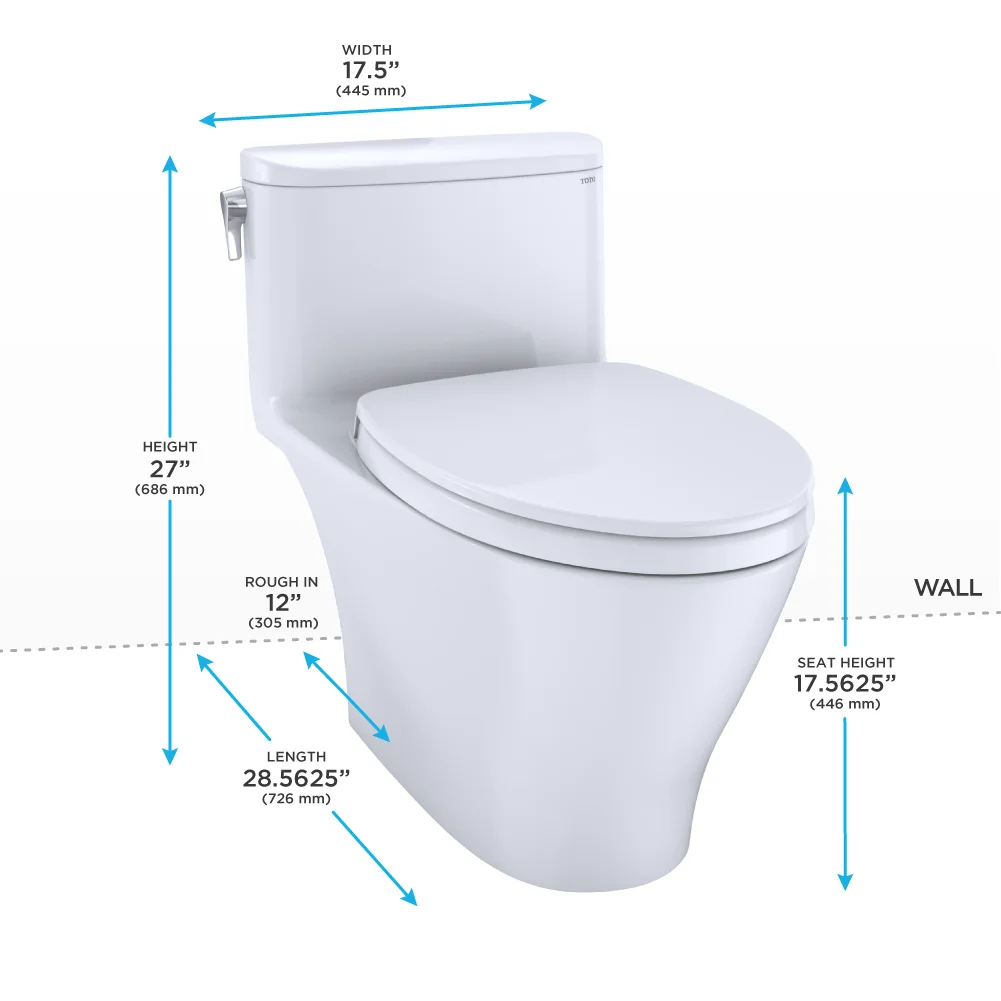 Toto Ms642124cefg Nexus 1.28 Gpf One Piece Elongated Chair Height Toilet - Beige