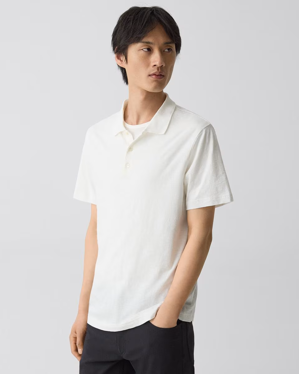 Bron Polo Shirt in Cosmos Slub Cotton
