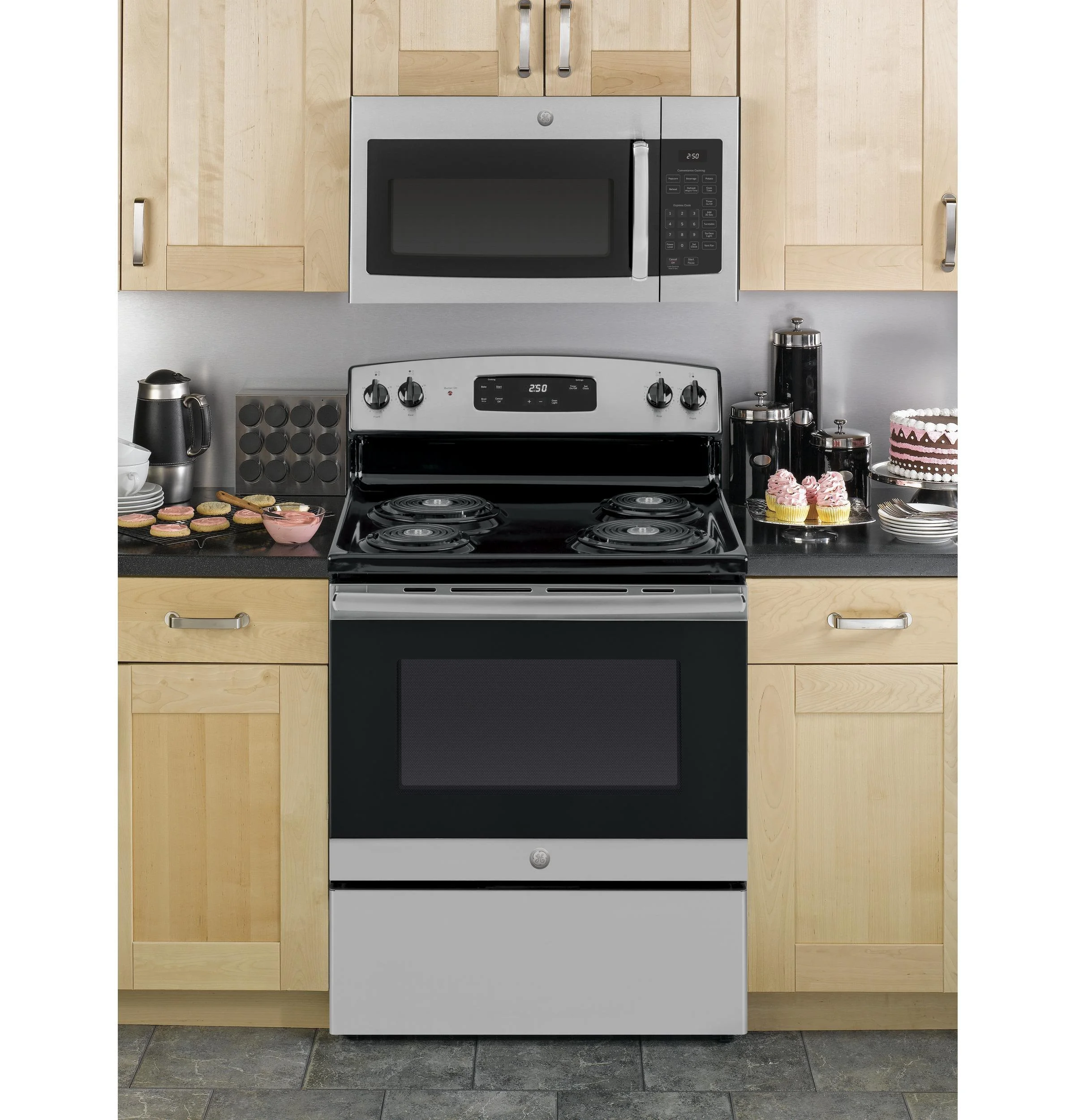 GE JVM3160RFSS 30 Over-the-Range Microwave Oven with 1.6 cu. ft. Capacity 2-Speed 300 CFM Venting in Stainless Steel
