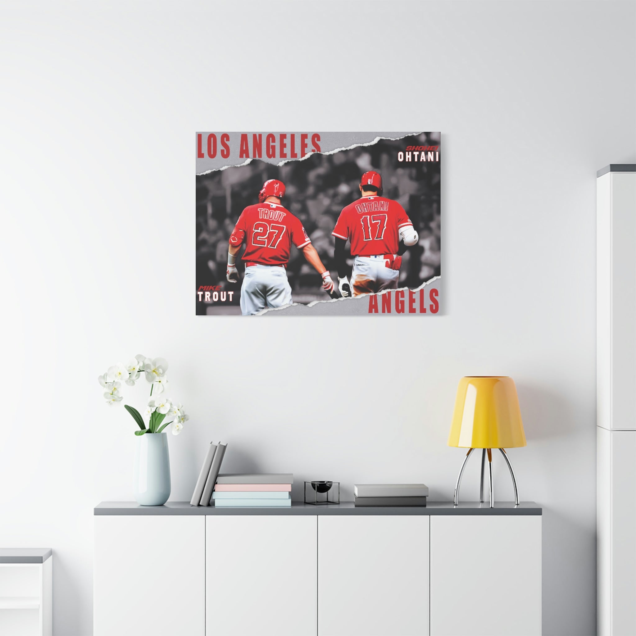 Mike Trout & Shohei Ohtani Los Angeles Angels MVP Teammates Premium Wall Art Canvas Wrap