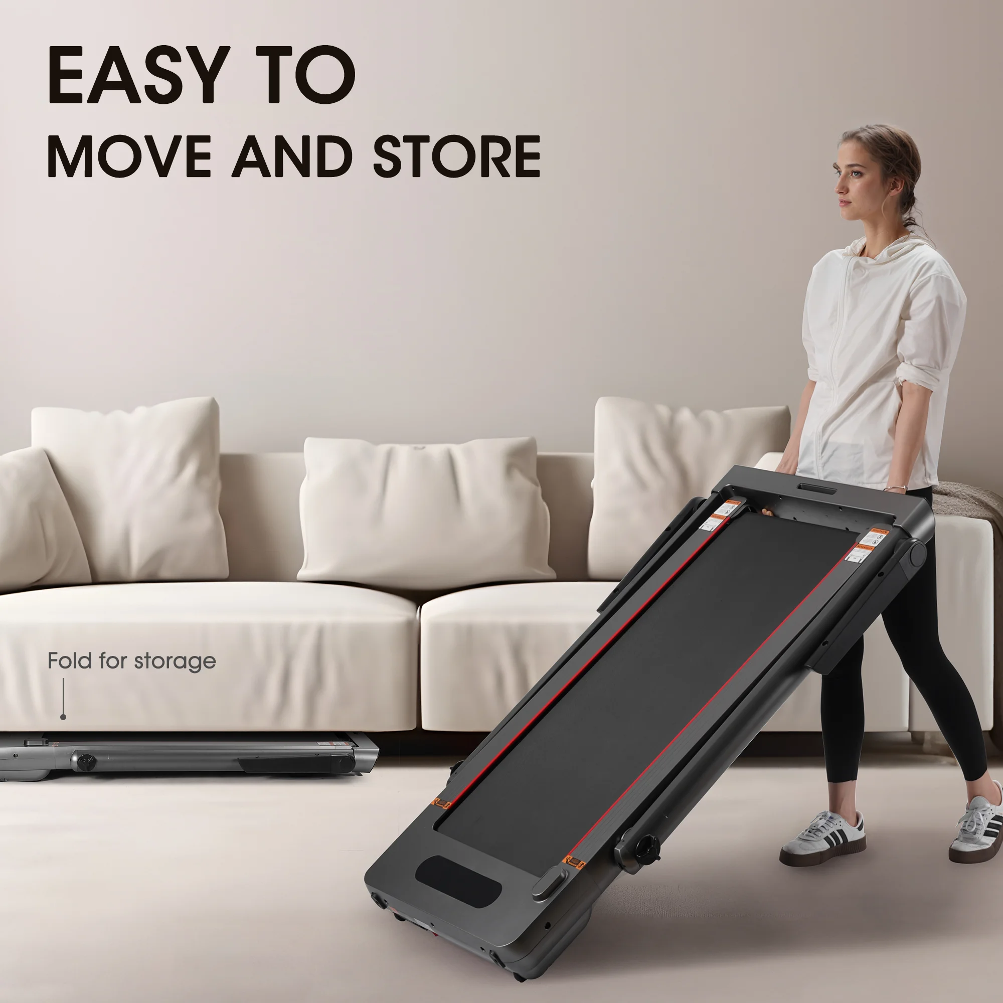 MaxKare Folding Treadmill 286LBS Capacity for Home, 3.0HP 9MPH Under Desk Walking Pad Treadmill with Bluetooth/Zwift App Compatible
