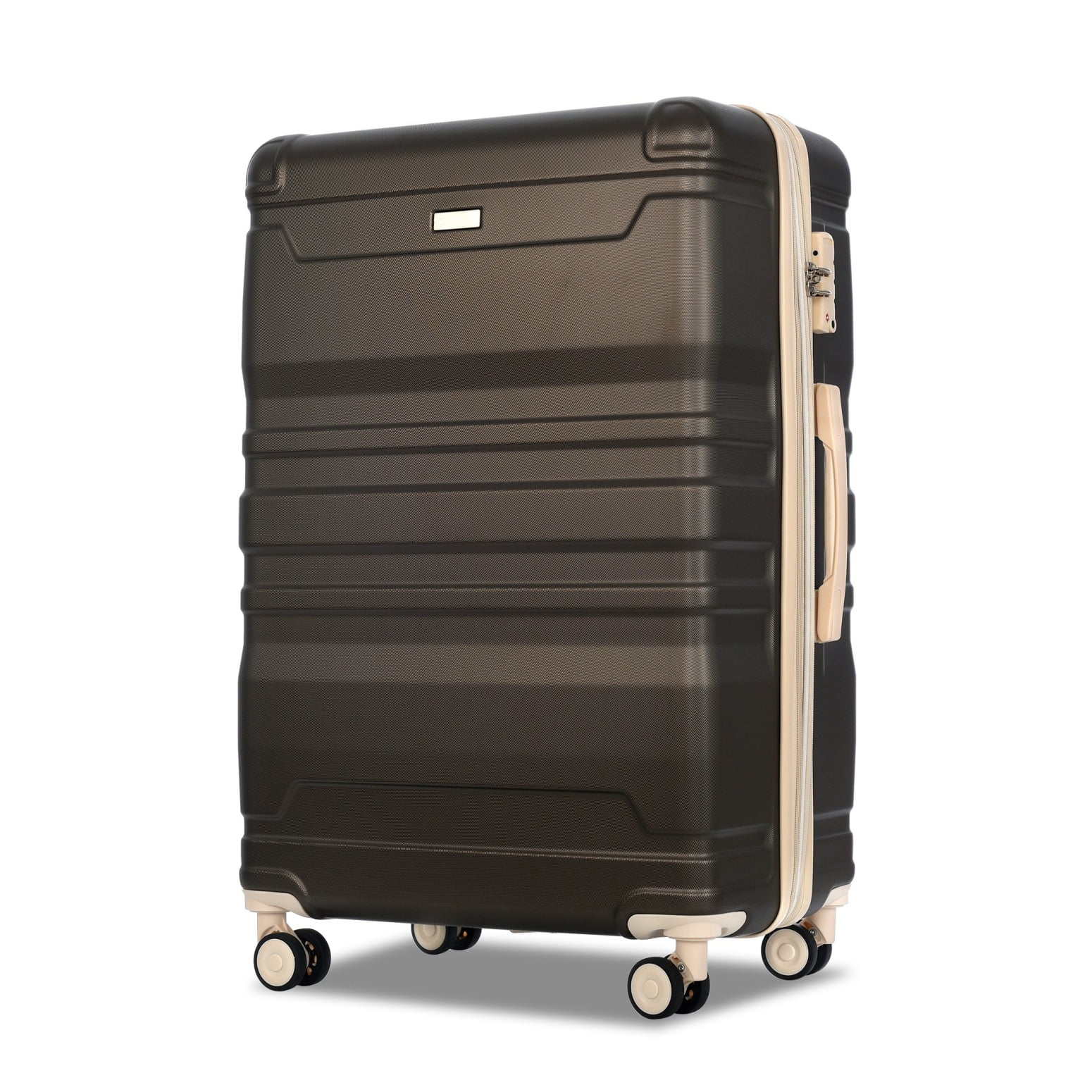 Luggage Sets New Model Expandable ABS Hardshell 3pcs Clearance Luggage Hardside Lightweight Durable Suitcase sets Spinner Wheels Suitcase with TSA Lock 20''24''28''(blue and brown)