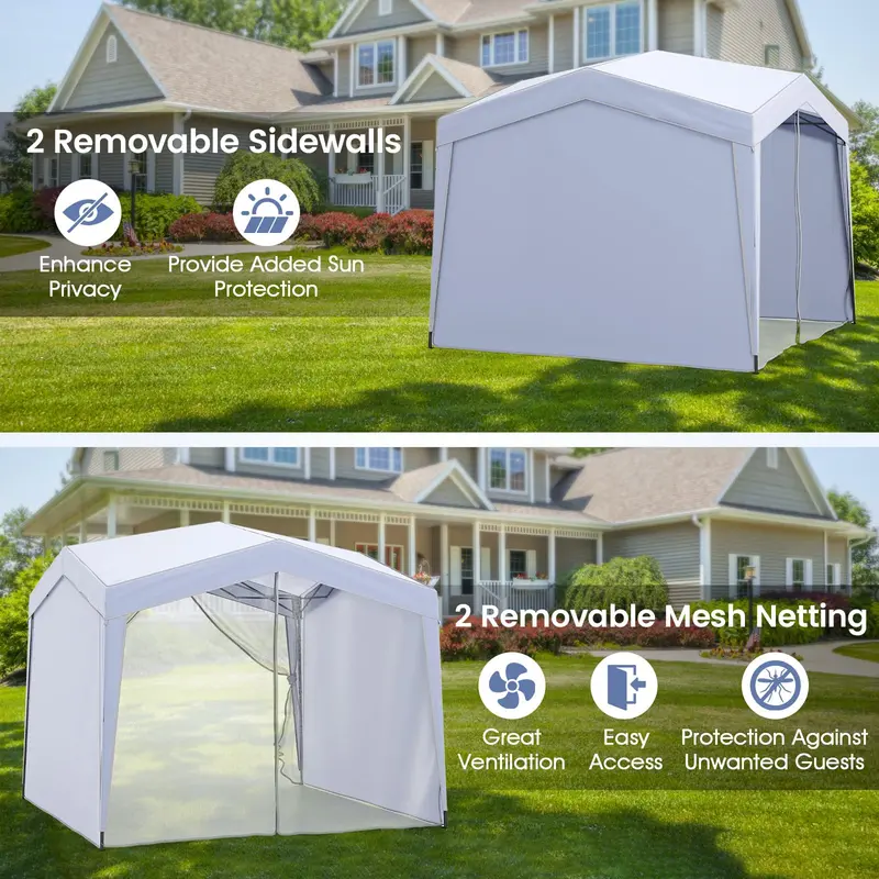 10 ft x 10 ft Removable-Sidewall Canopy Tent – UPF50+ Pop-Up Shelter with Mesh Netting