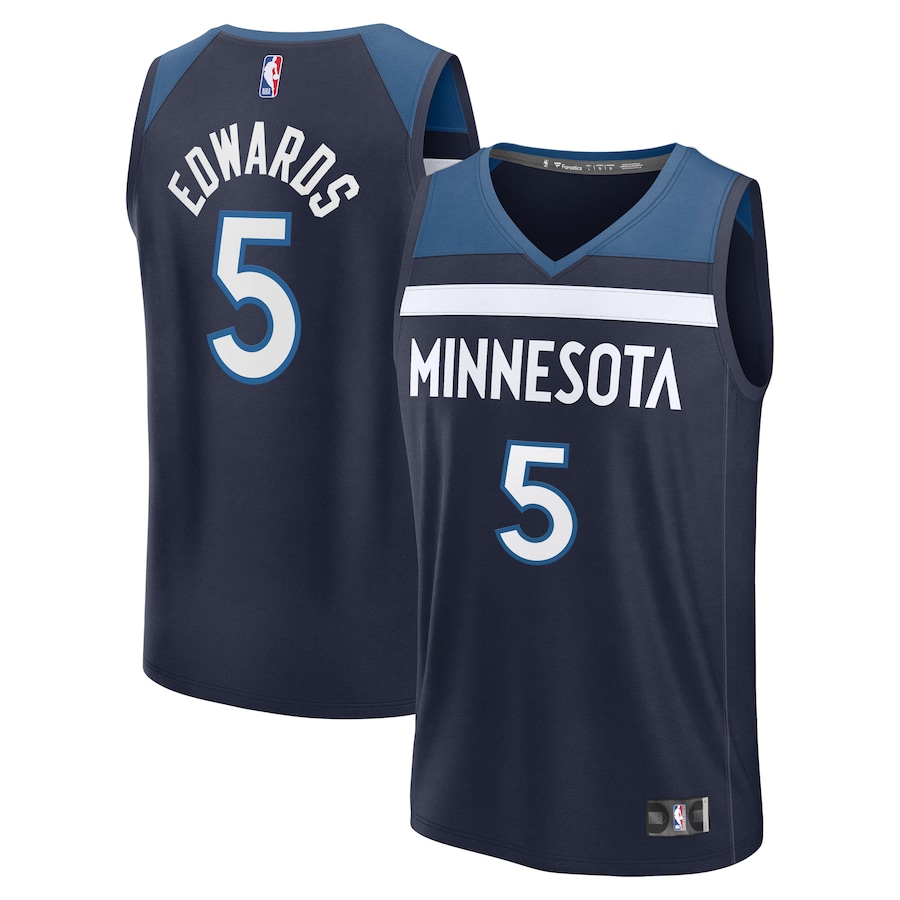 Youth Minnesota Timberwolves Anthony Edwards Fanatics Navy Fast Break Replica Player Jersey - Icon Edition