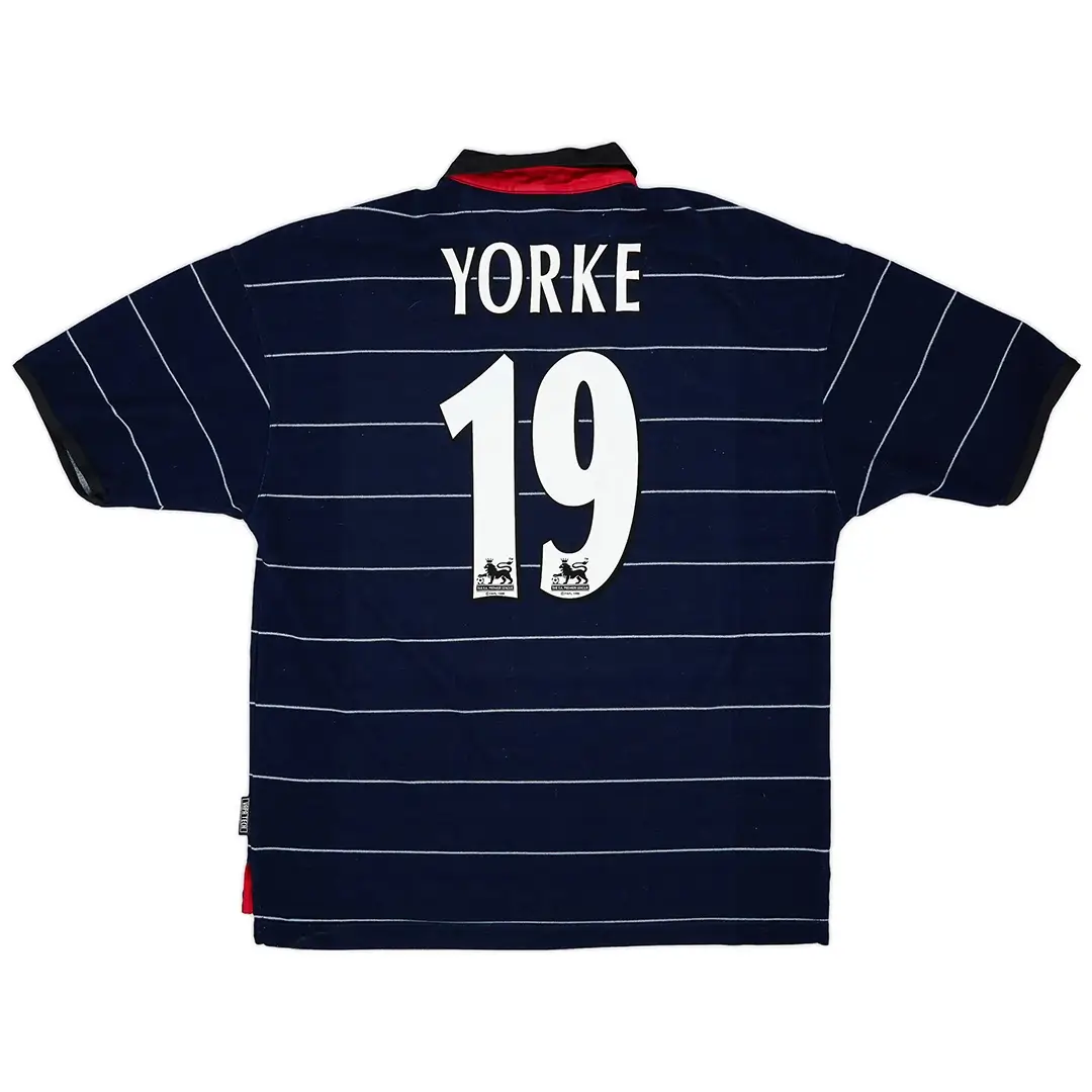 Yorke #19 Retro Manchester United 1999/00 Away Soccer Jersey