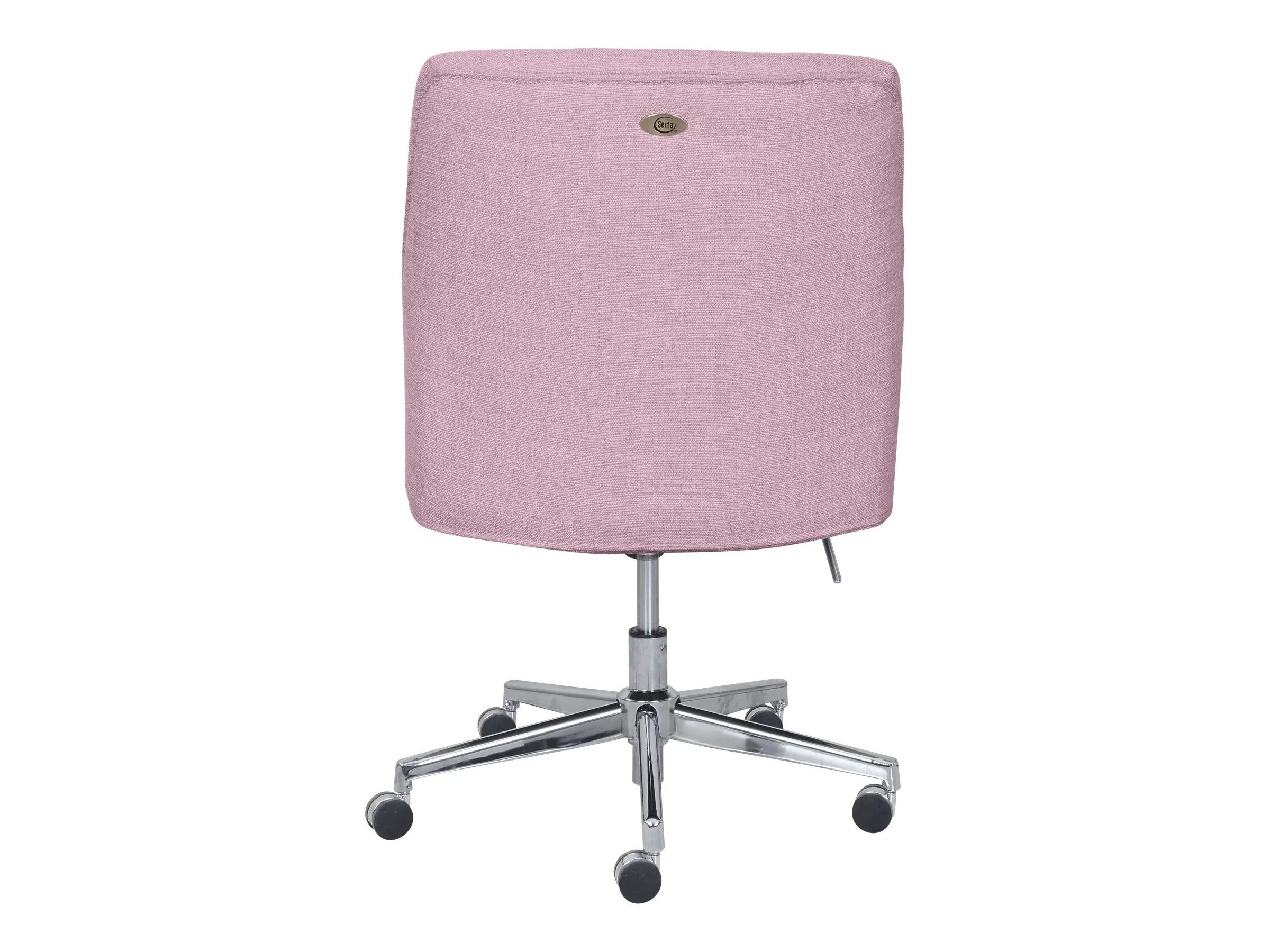 Serta Leighton Home Office Desk Chair Chrome Nailheads Twill Fabric Lilac Purple