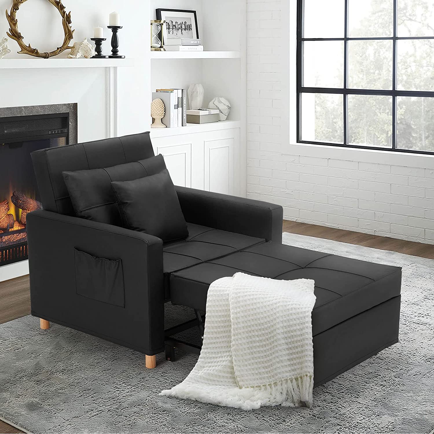 🔥 40 Inch 3-in-1 Convertible Chair Bed.Sofa Bed.