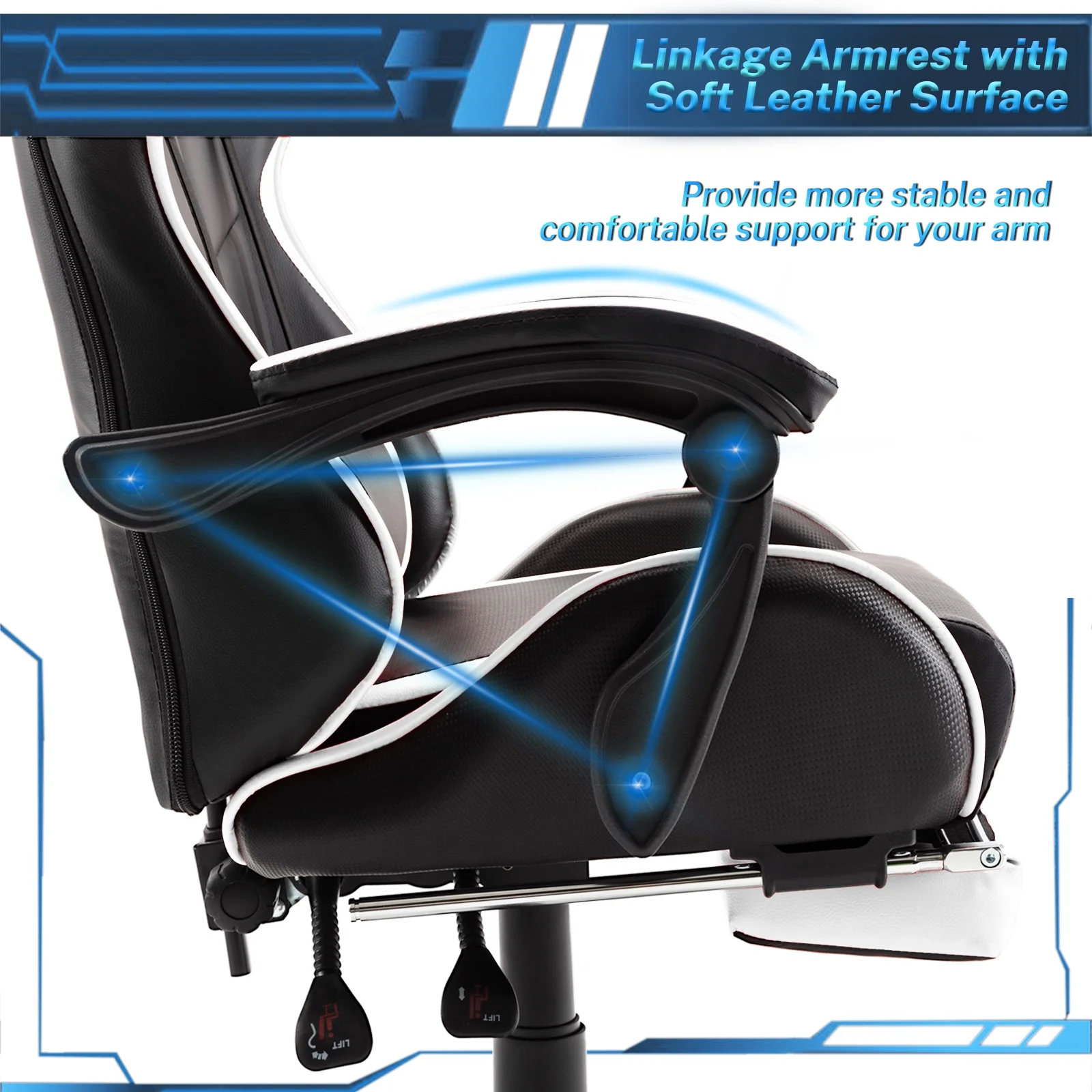 SOONTRANS Green Gaming Chair with Footrest, High Back Gamer Chair with Massage Lumbar Pillow, Gamer Computer Desk Chair (Green)