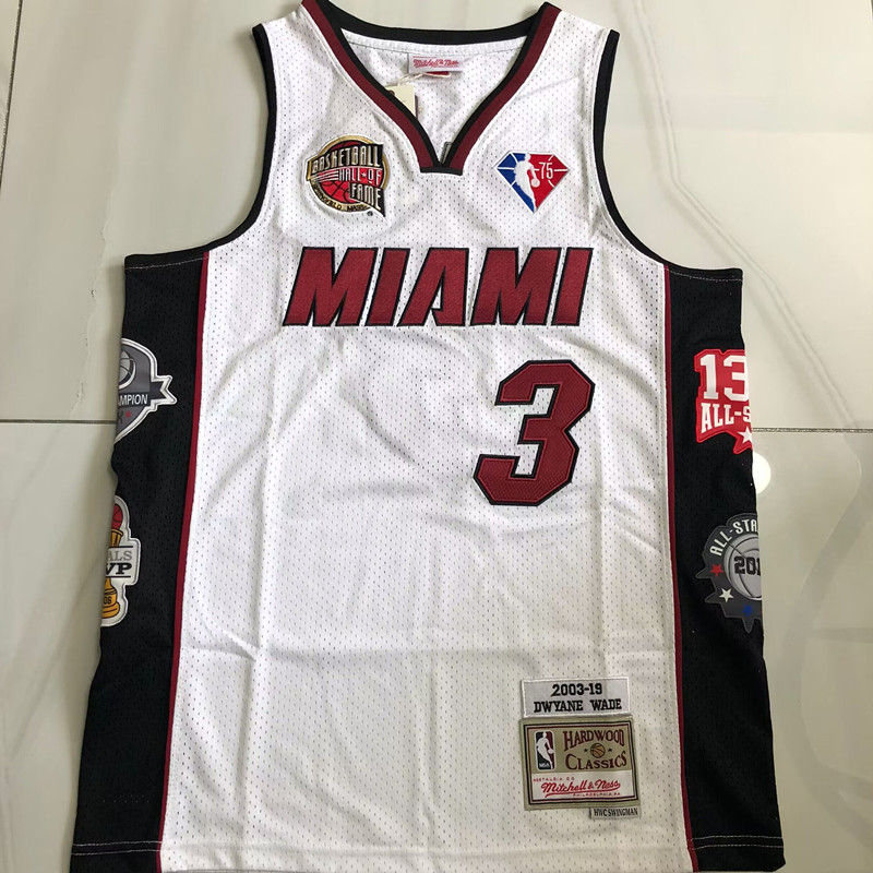 Dwayne Wade Miami Heat White 3 MN