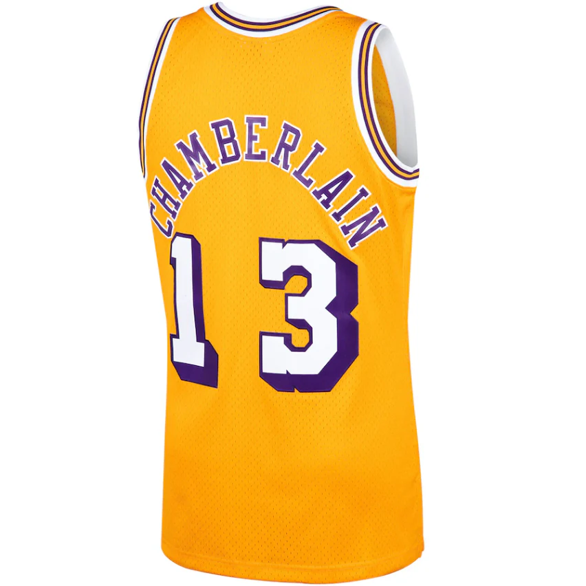 Mitchell & Ness Wilt Chamberlain Los Angeles Lakers Gold 1970-71 Hardwood Classics Swingman Jersey