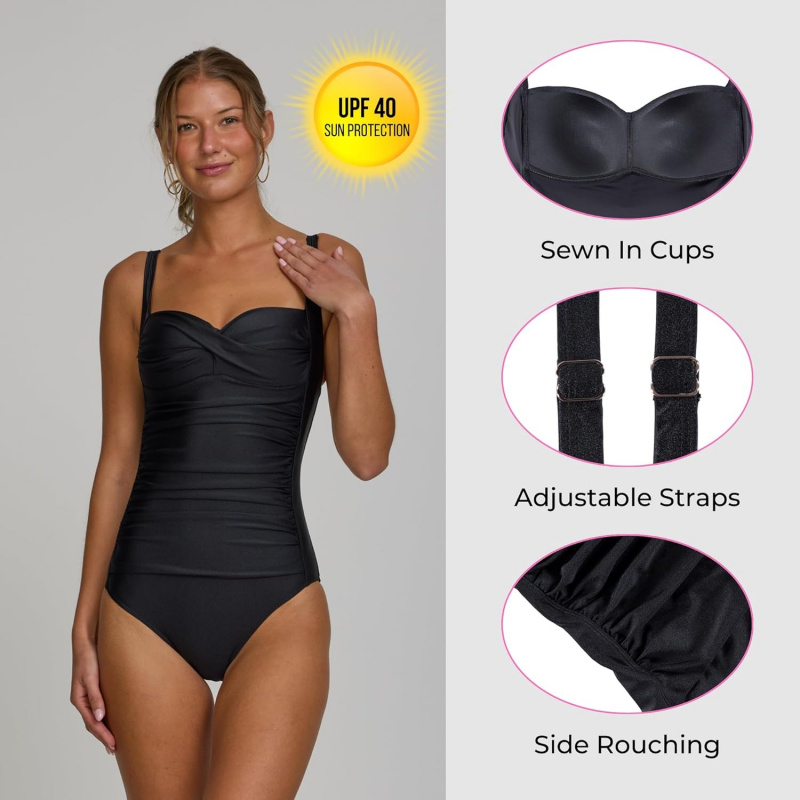 One Piece Swimsuit Women with Built-in Bra
