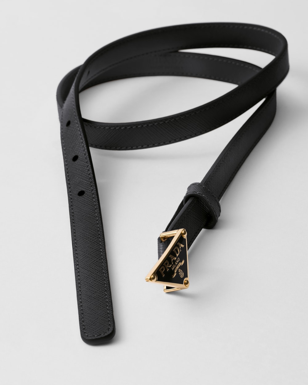 Saffiano leather belt
