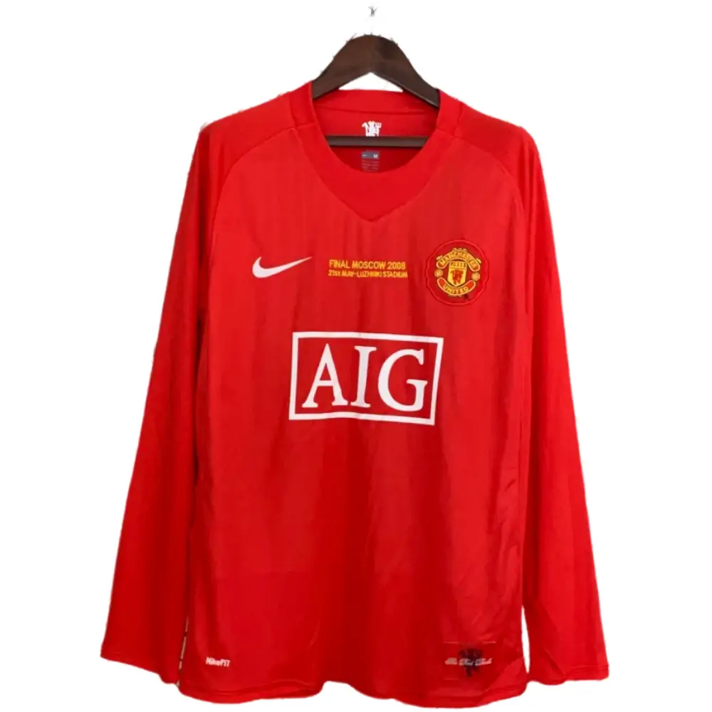 2007/08 Retro Long Sleeve Manchester United Home Jersey Champions League Edition-Fans