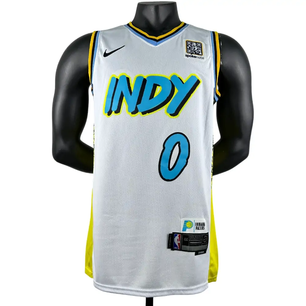 Embroidery 25th season Pacers City Edition No. 0 Haliburton