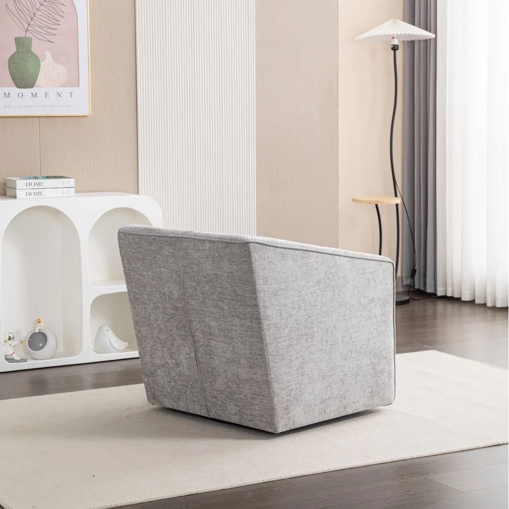 Nice Modern Upholstered Barrel Armchair, 360�� Swivel
