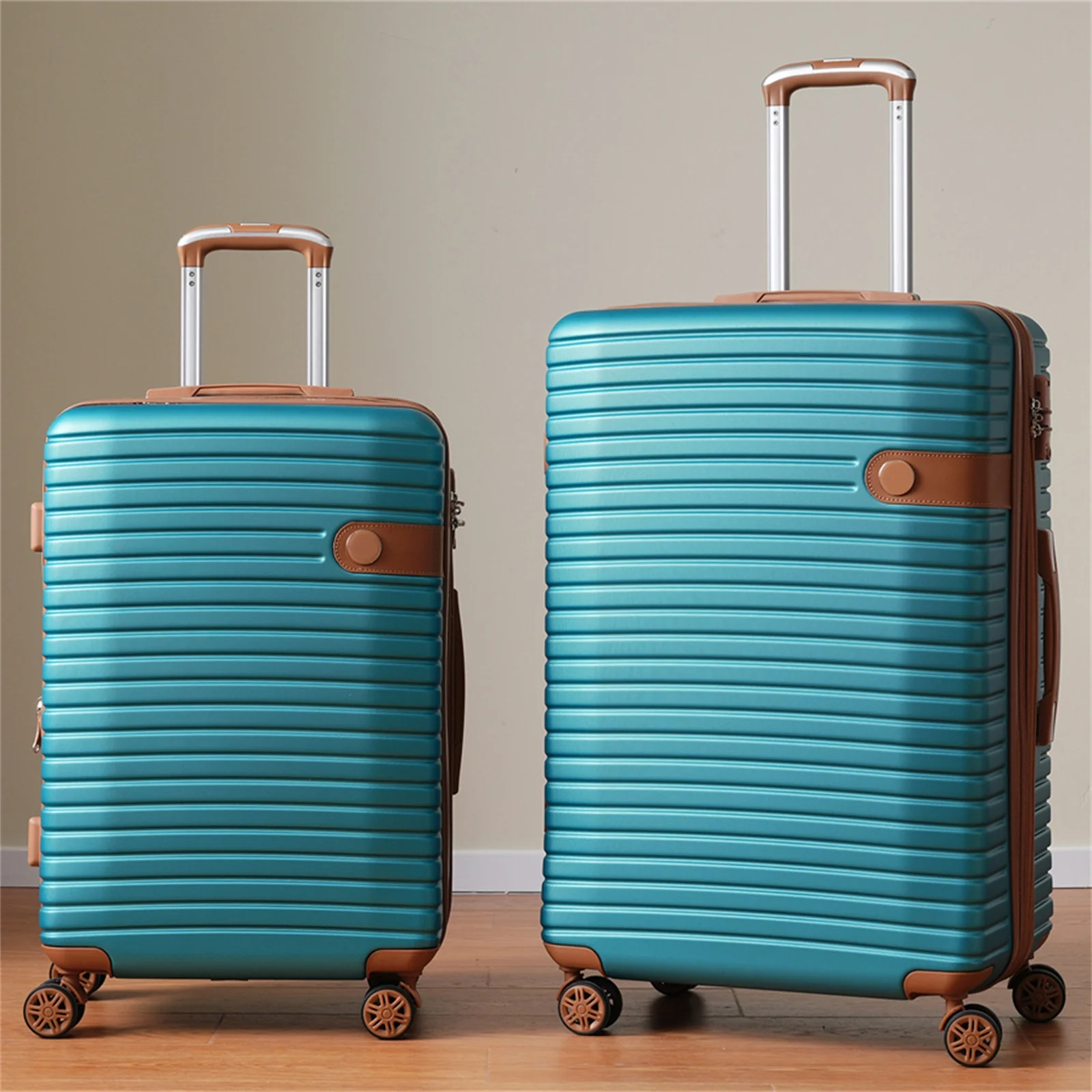 Kojooin 4 Piece Hardshell Expandable Suitcase Set with TSA Lock and Spinner Wheels, Chocolate