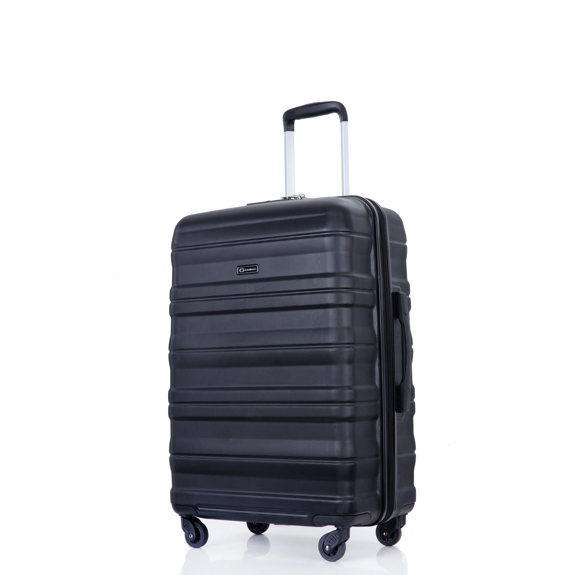 PAPROOS Hardside Luggage Set, 3 Piece 21in 25in 29in Carry on Suitcases Set with 2 Hooks and TSA Lock, Modern Lightweight Luggage Set, Hardshell Expandable Suitcase Set for Family Travel, Black