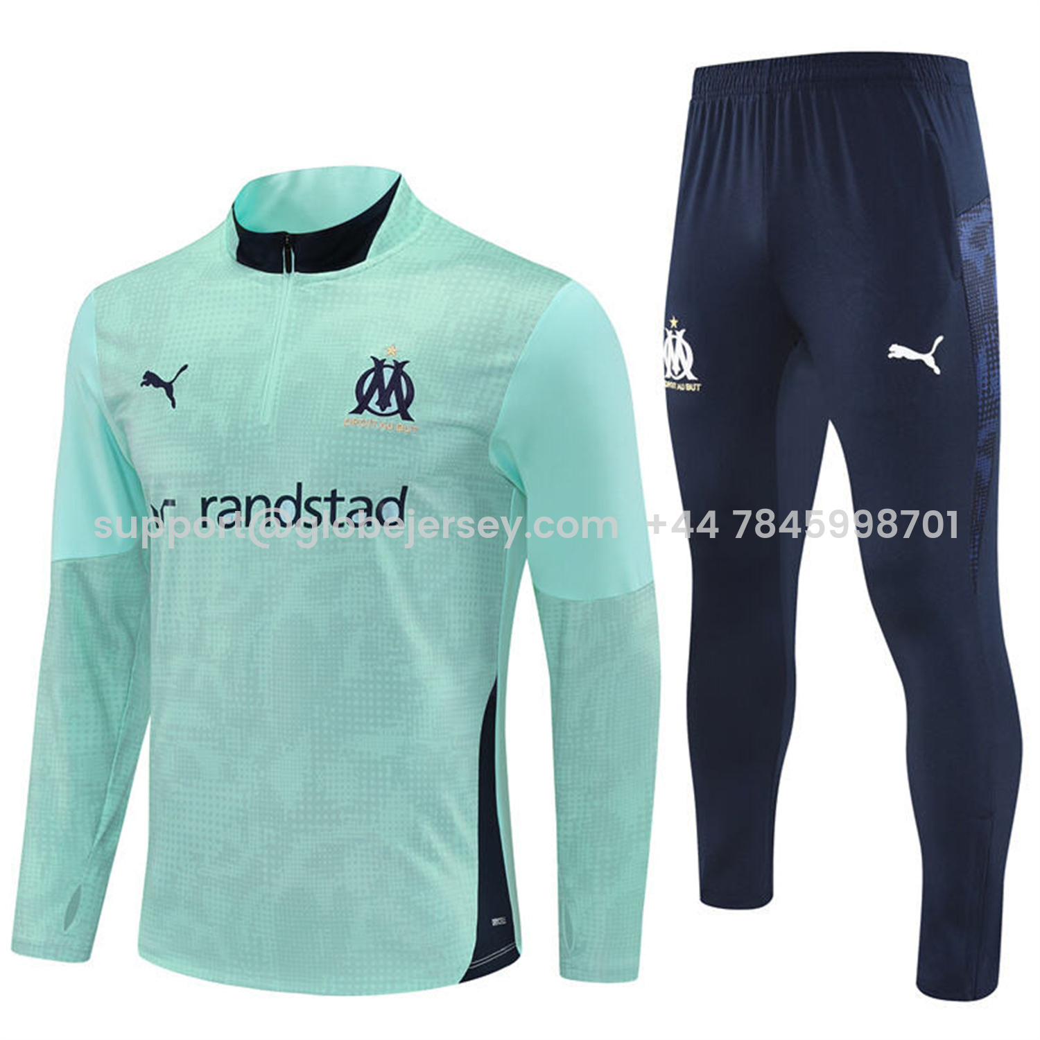 Marseille 25-26 Long Sleeve Training Set - Nattierblue Top & Deep Blue Pants