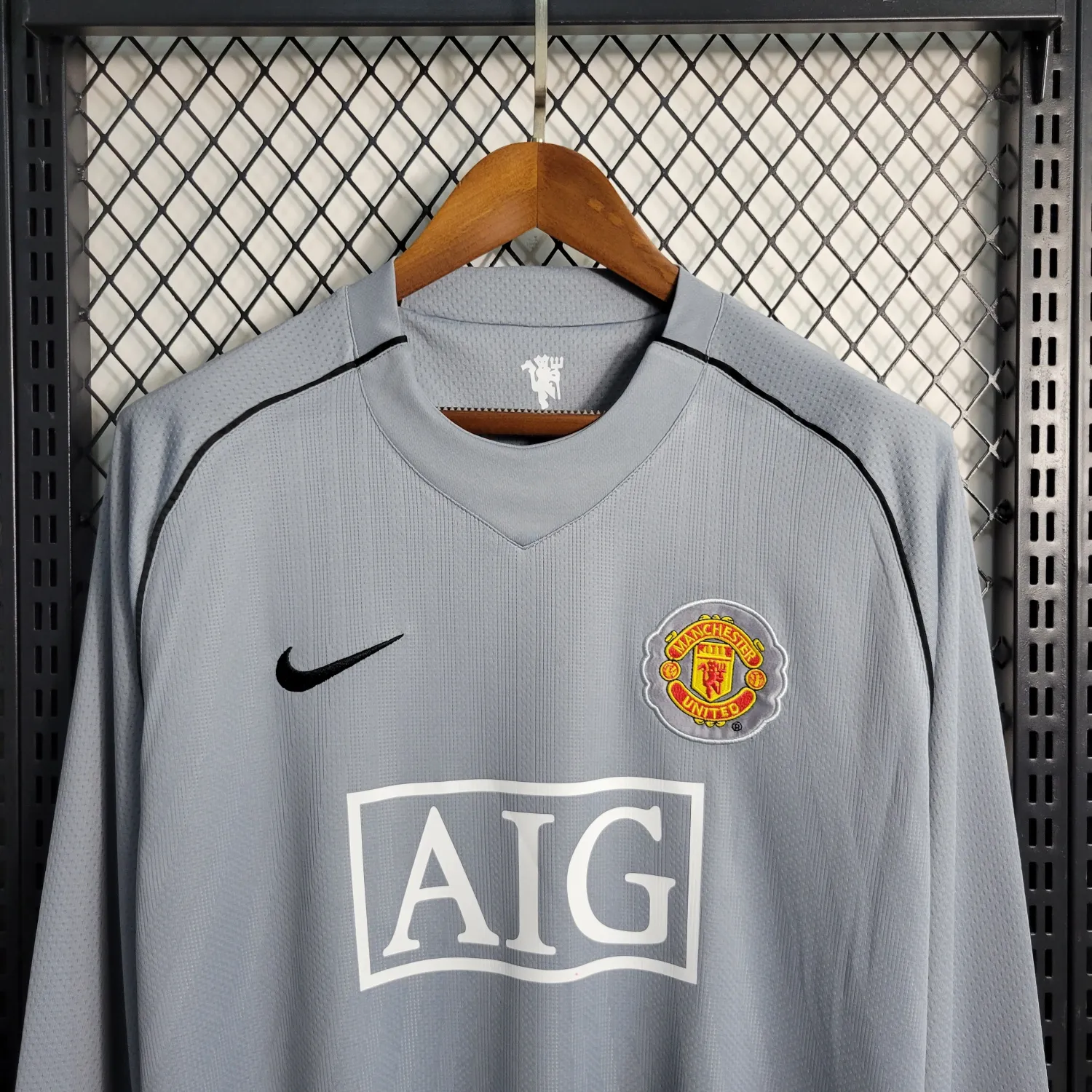 2007/2008 Manchester United Gray Retro Long Sleeve Jersey
