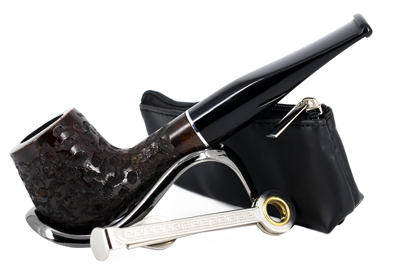 Smoke-King Pipe Smoker's Starter Kit - Brown Leather Pouch