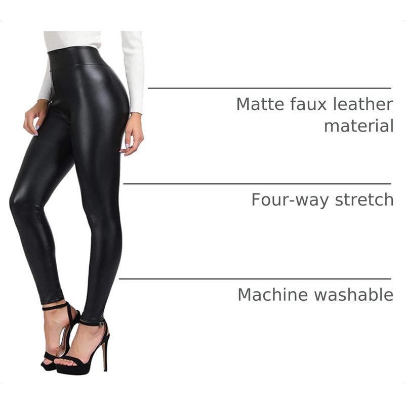Women's Faux Leather Leggings Pants PU Elastic