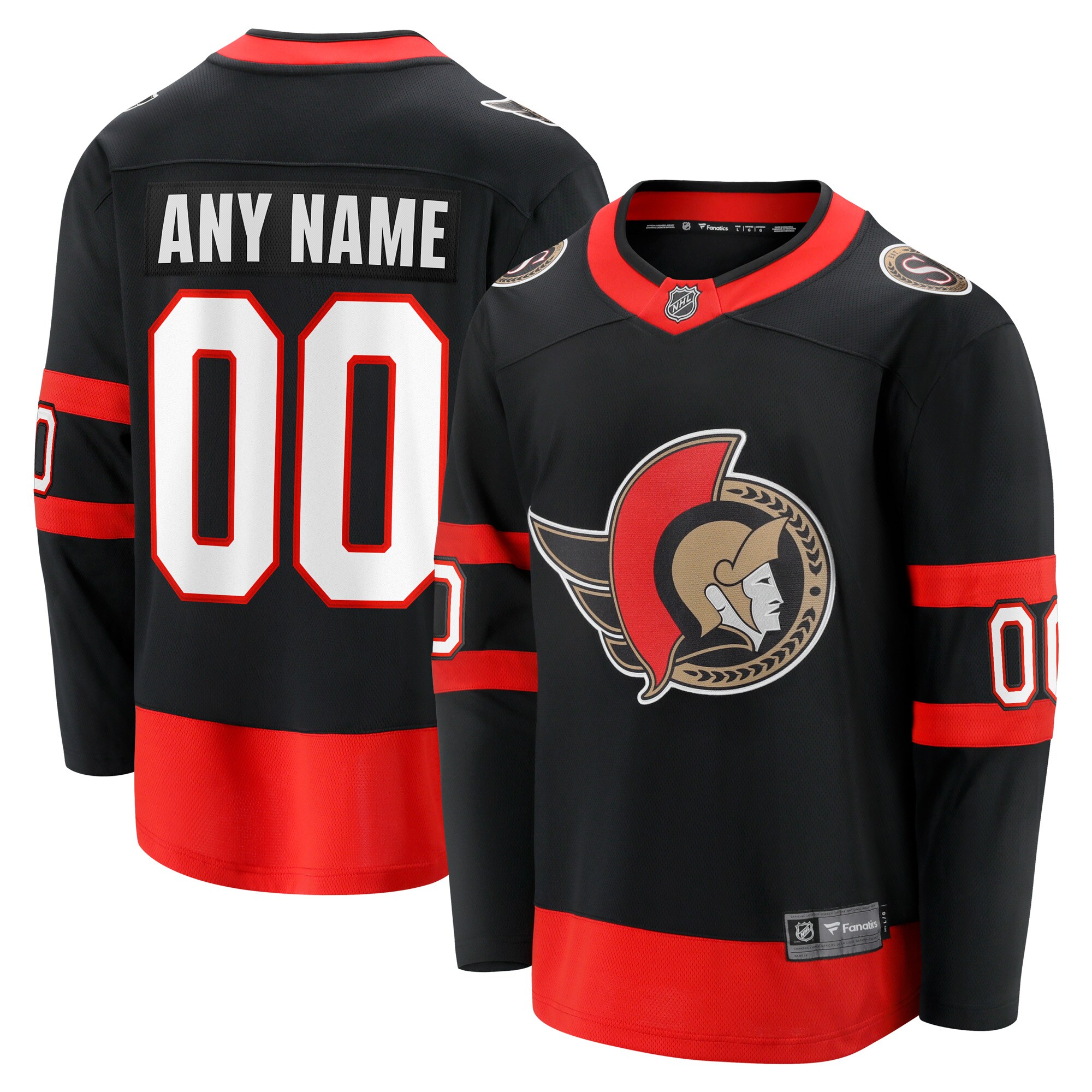 Ottawa Senators Fanatics Home Custom Breakaway Jersey – Black