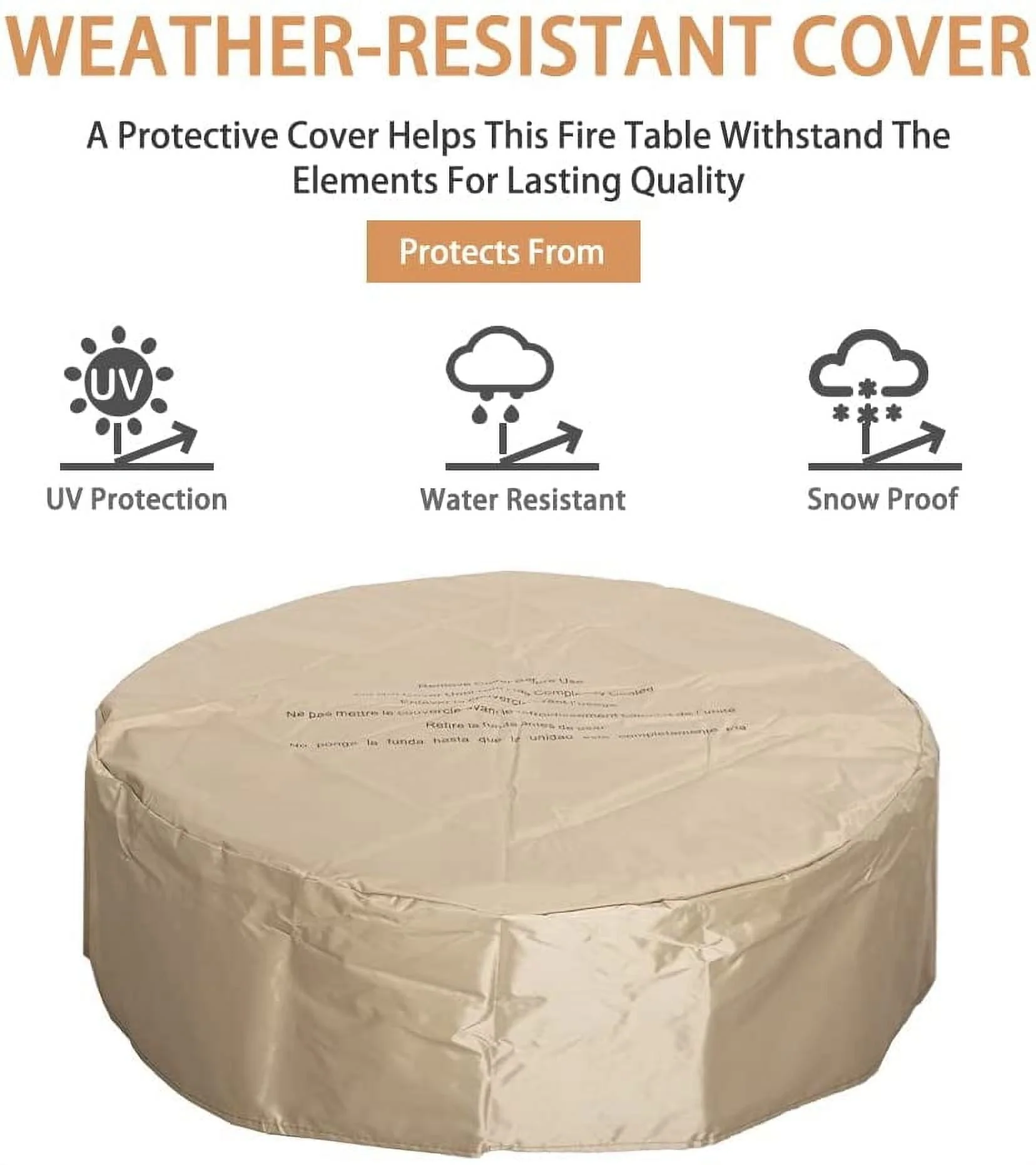 UIXE Gas Fire Pit Bowl Table, Faux Stump Outdoor Propane Firepit Round Table with Lava Rock, Waterproof Cover, Smokeless Fire Pit for Outside Patio Garden Backyard, 28 inch 30,000 BTU, CSA Approved