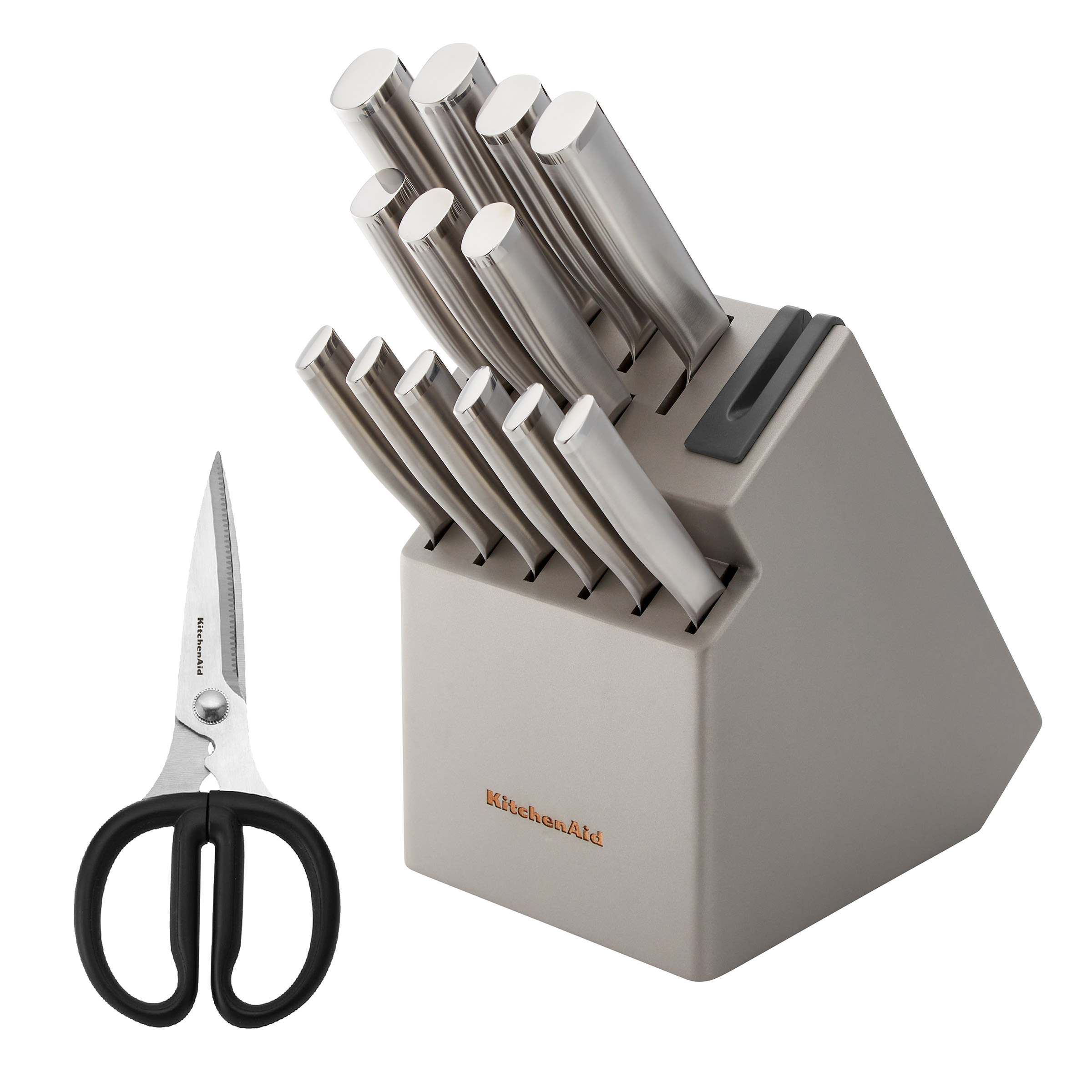 KitchenAid Gourmet Forged Japanese Steel 15-piece Knife Block Set with Built-in Sharpener