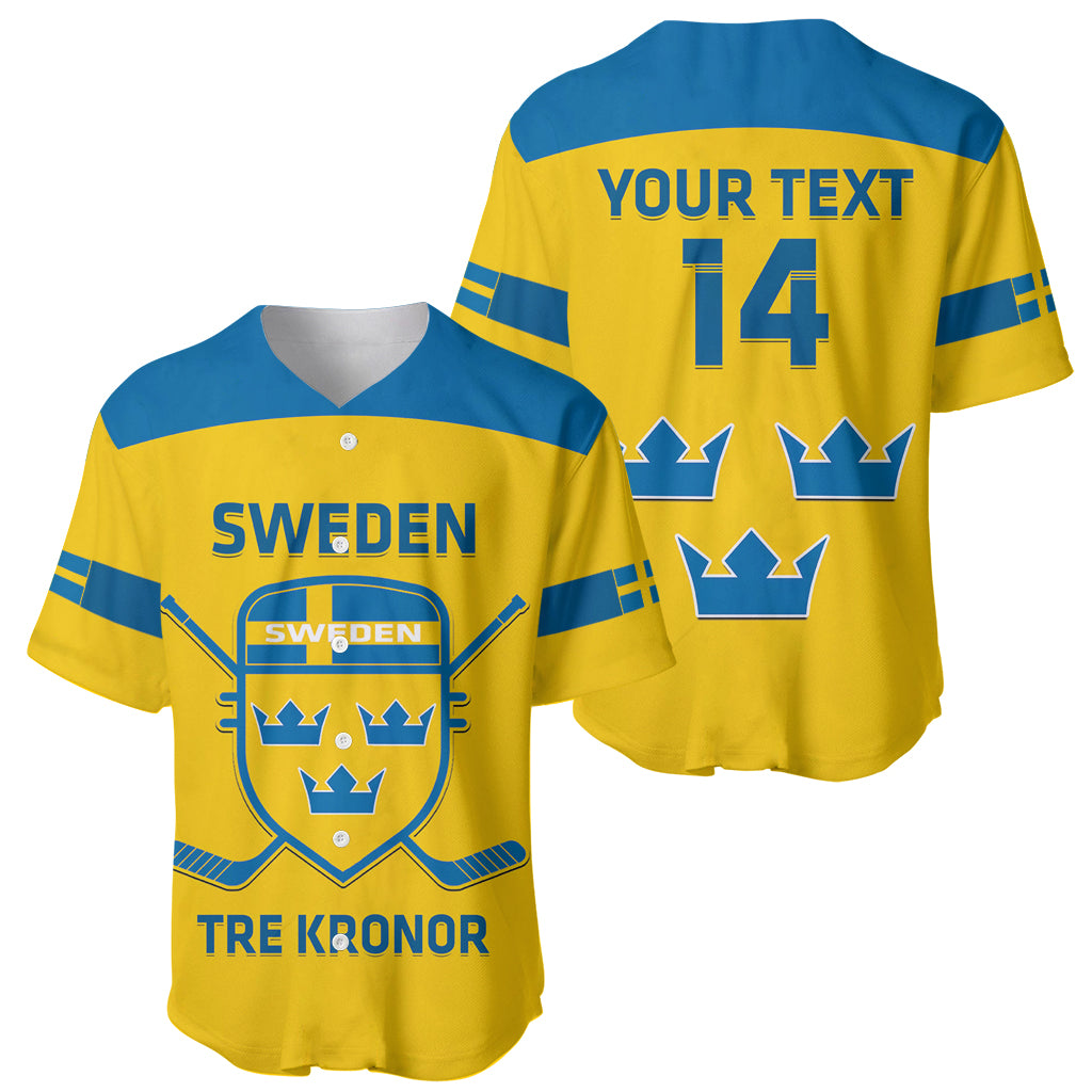 Custom Sweden Hockey Baseball Jersey 2024 Go Swedish LT14