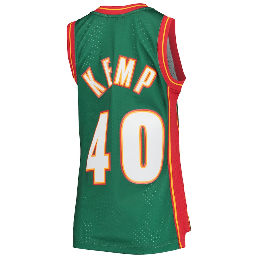 Women's Seattle SuperSonics Shawn Kemp Mitchell & Ness Green 1995/96 Hardwood Classics Swingman Jersey
